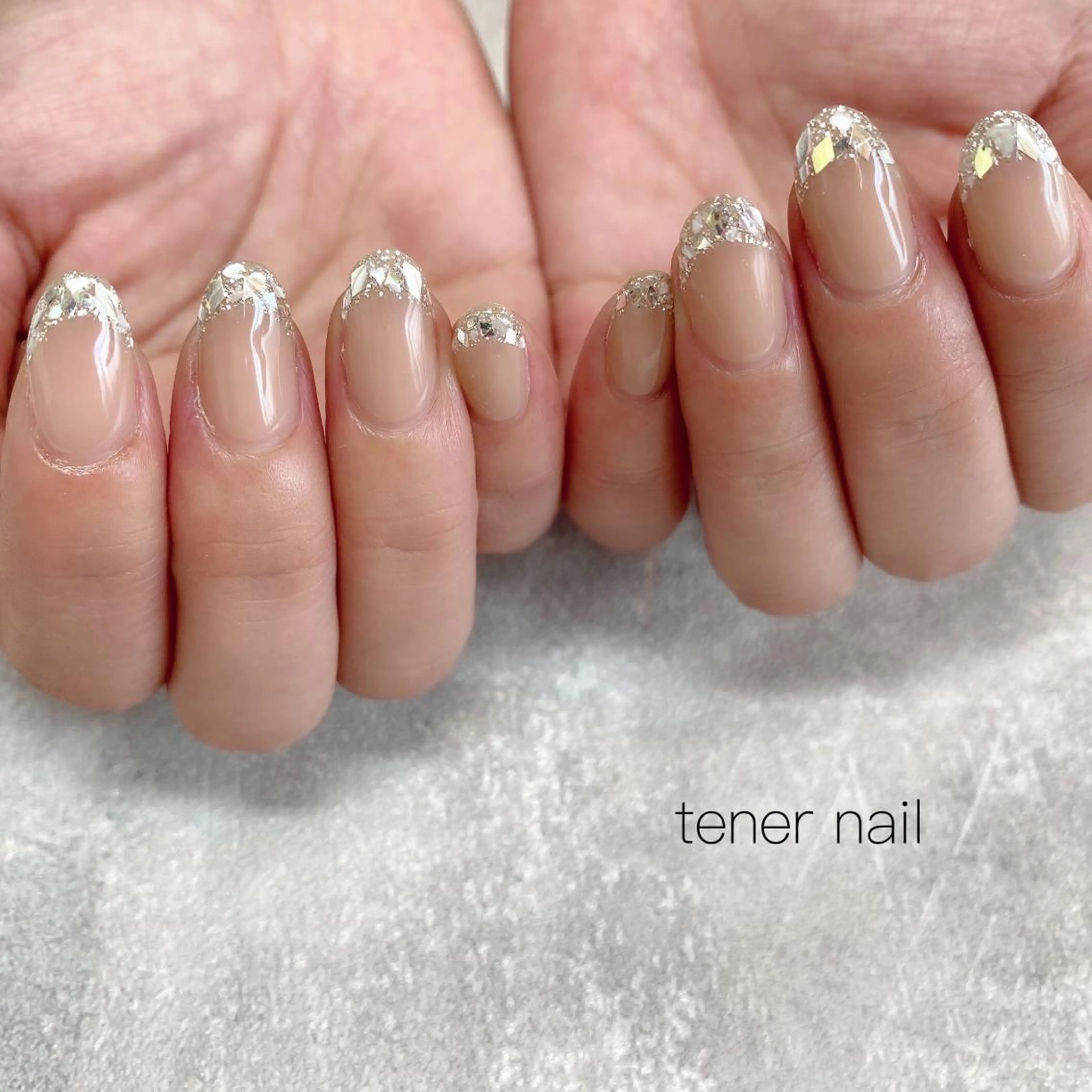 ネイル フレンチネイル ガラスフレンチ テネルネイル tener nailのネイルデザイン