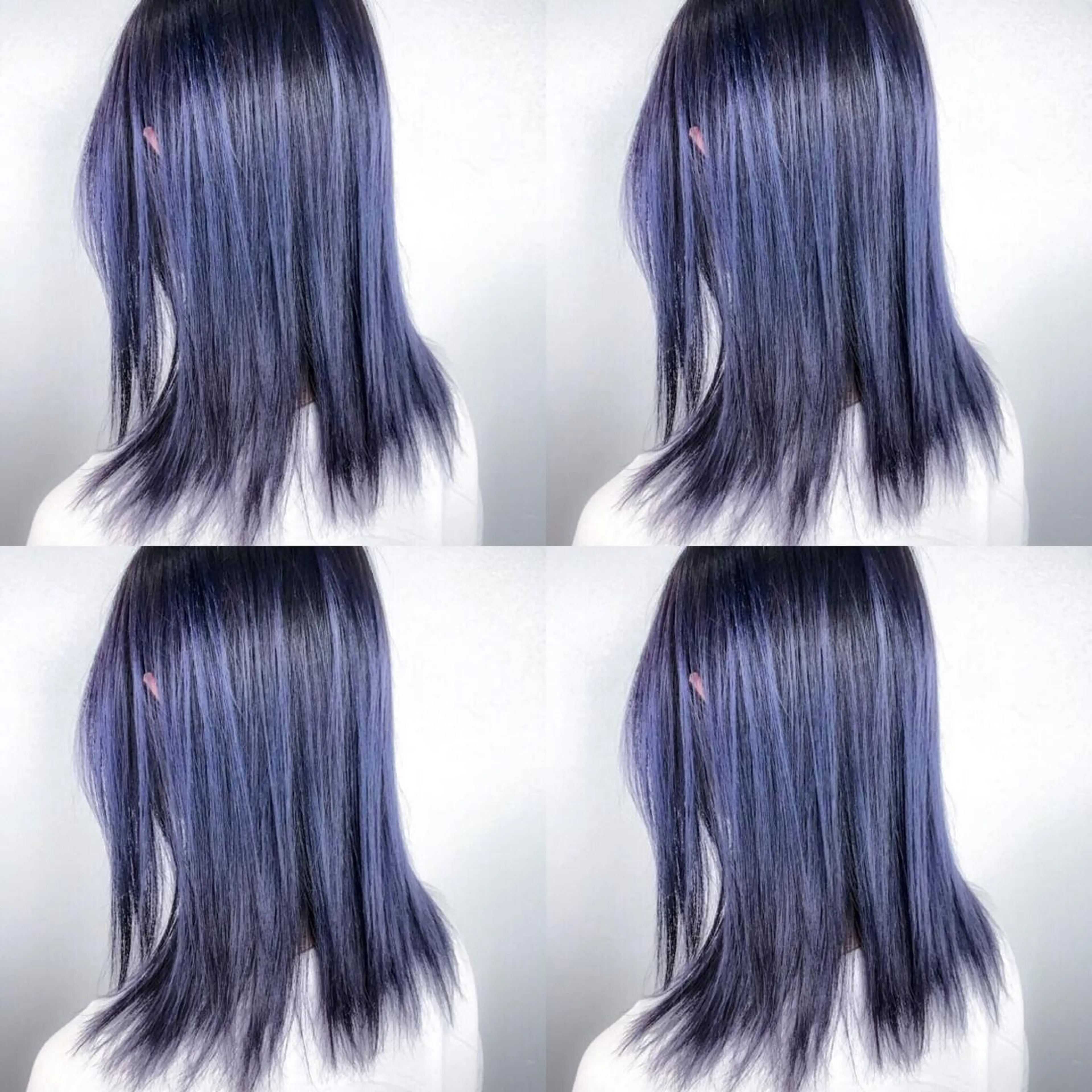 ミディアム カラー ブルーカラー ブルーパープル パープルカラー ヘアカラー エクステ BOX mico.のヘアスタイル