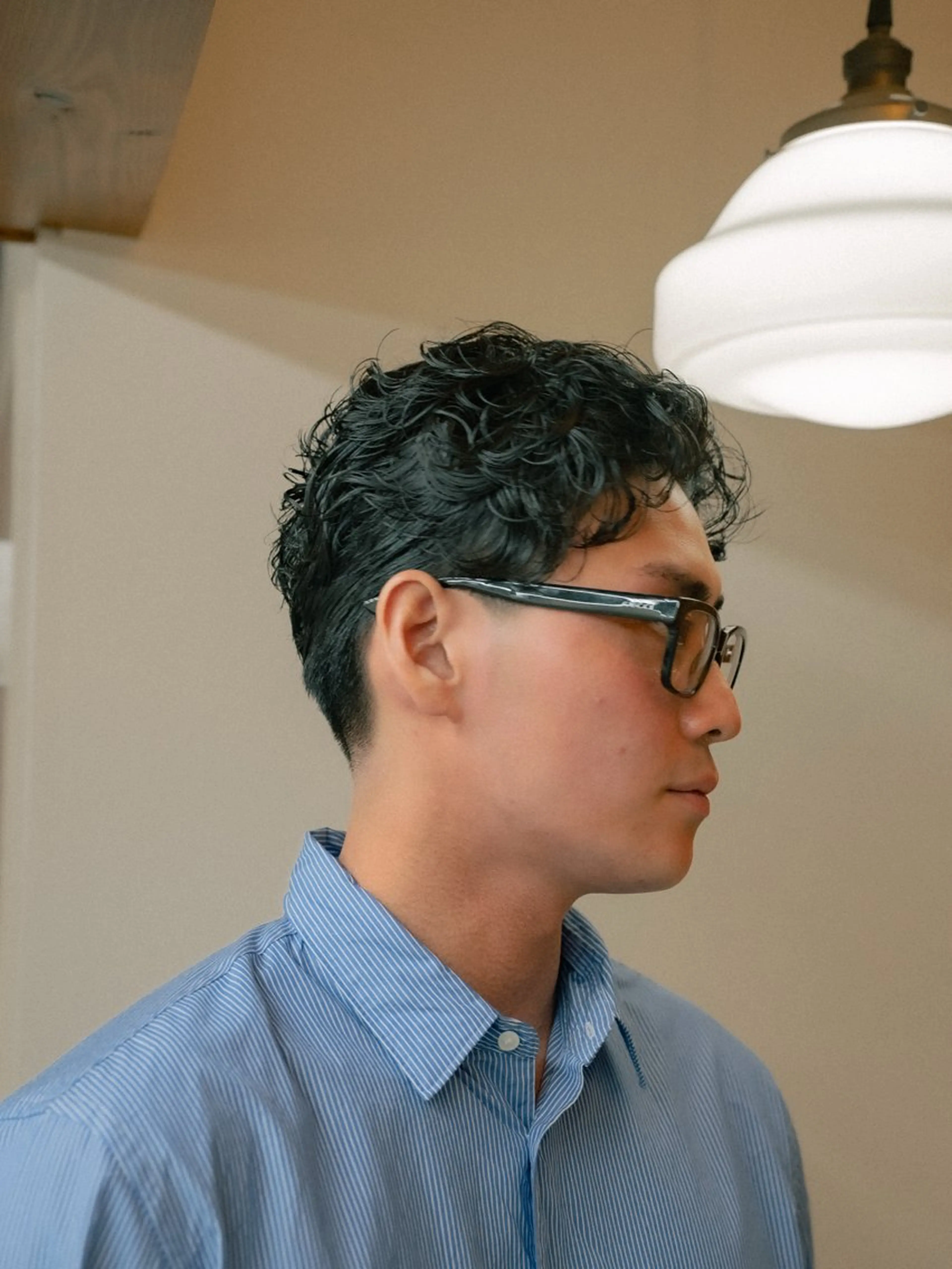 ショート カラー パーマ メンズ センターパート メンズパーマ カット パーマ 🔗メンズサロン🔗 Kieのヘアスタイル