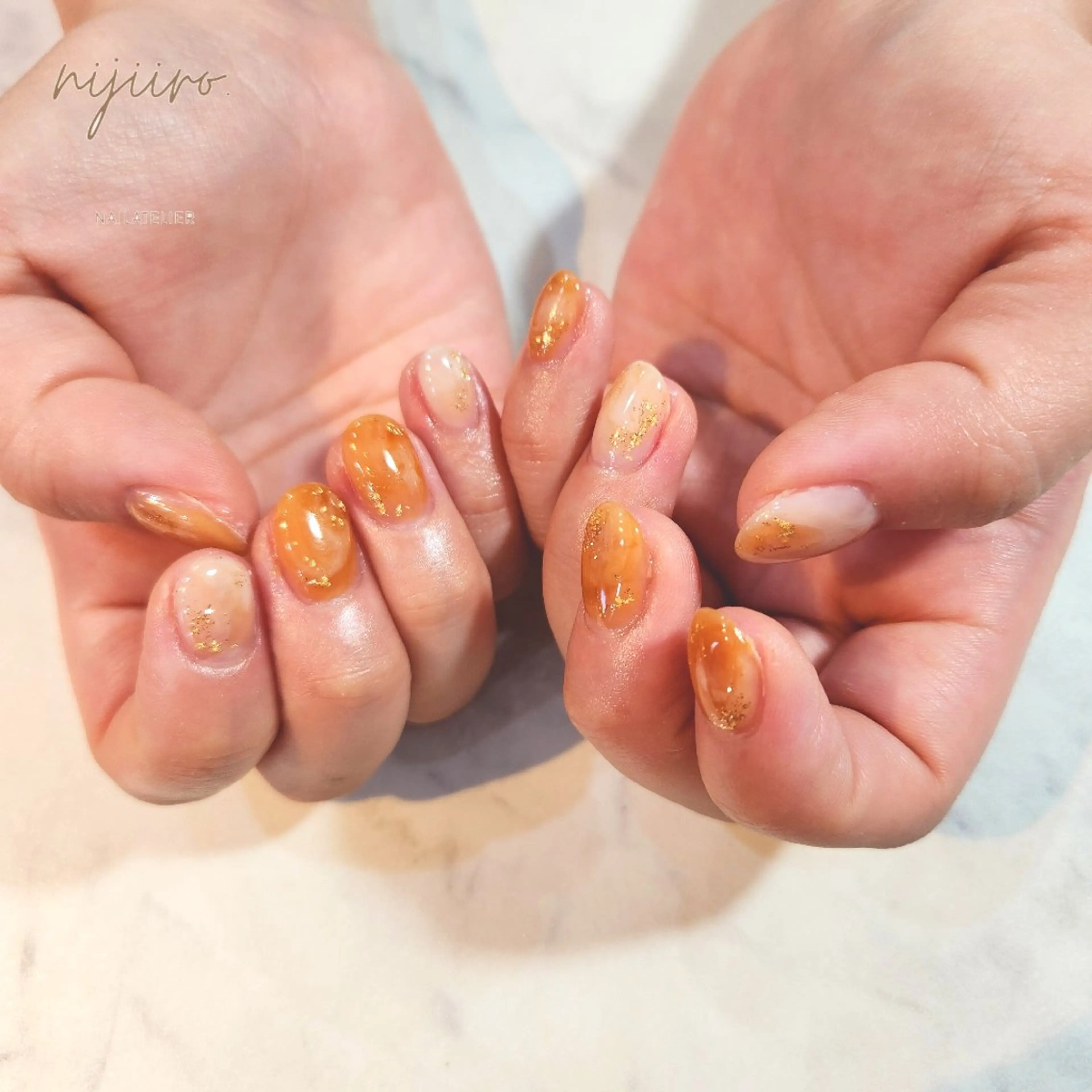 ネイル べっ甲ネイル ハンドネイル nailatelier nijiiro.所属・nijiiro🌈 サトウのネイルデザイン