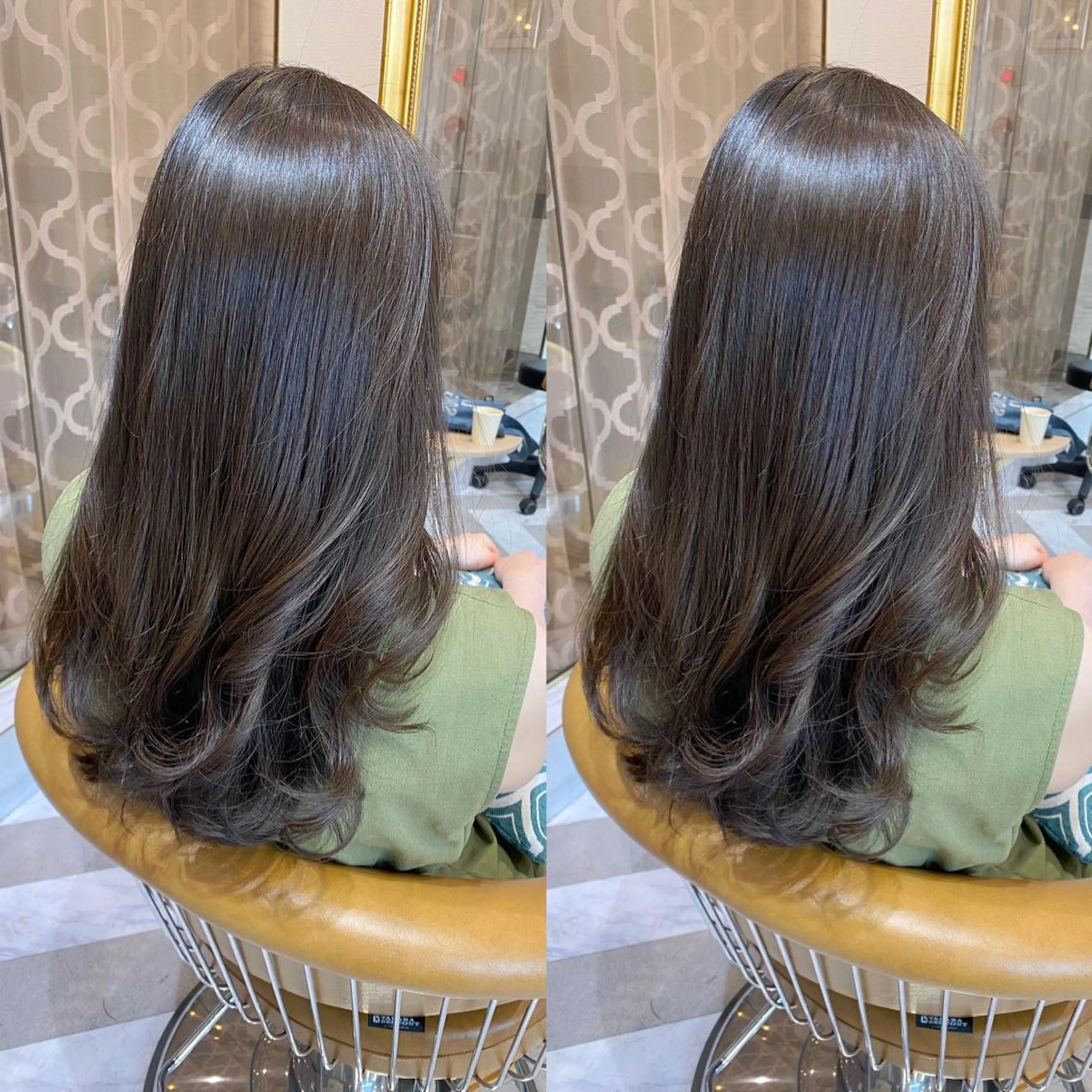 ミディアム カット ヘアカラー トリートメント レイヤーカット /透明感カラー西田のヘアスタイル