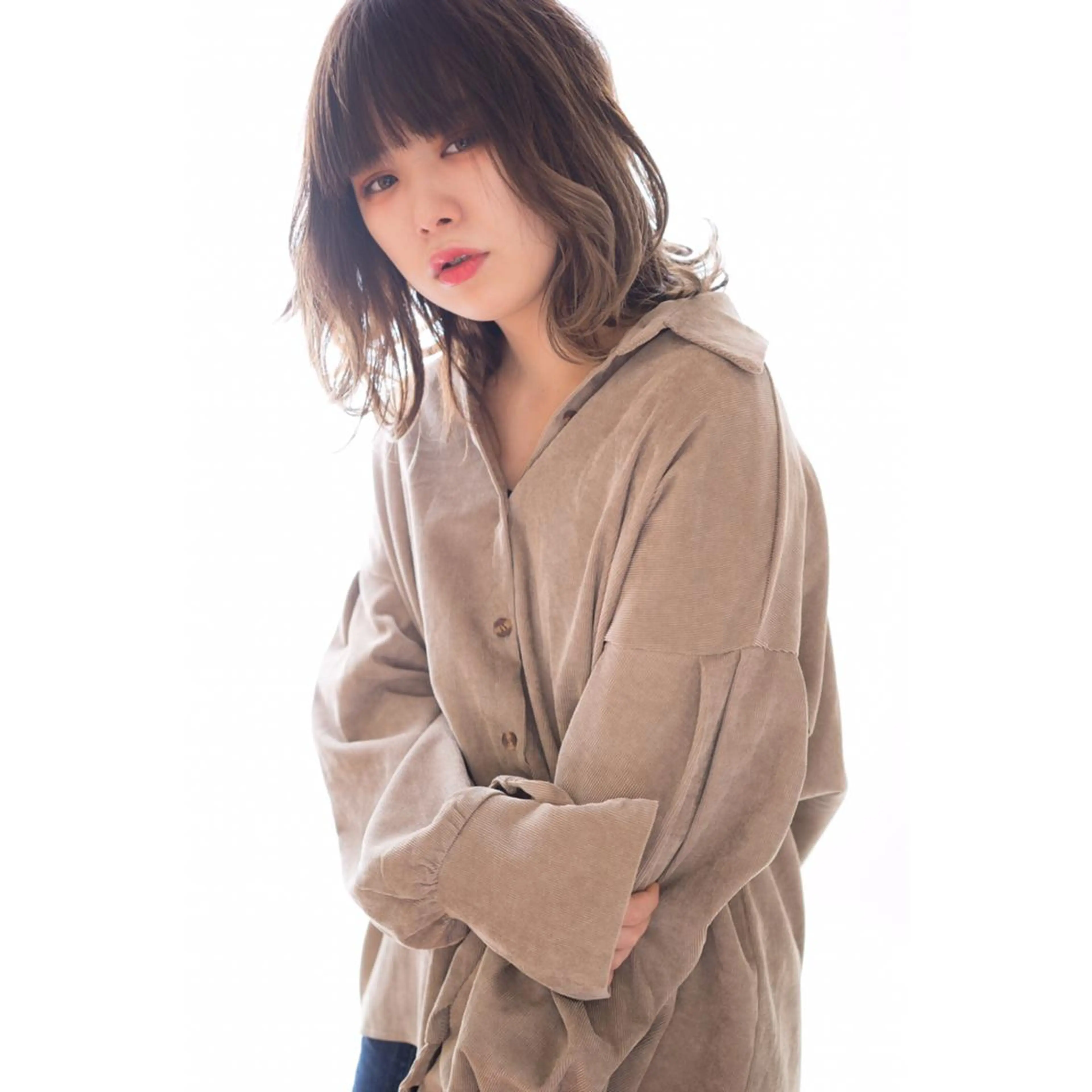 ミディアム カット ヘアカラー トリートメント 黒崎 伸治のヘアスタイル