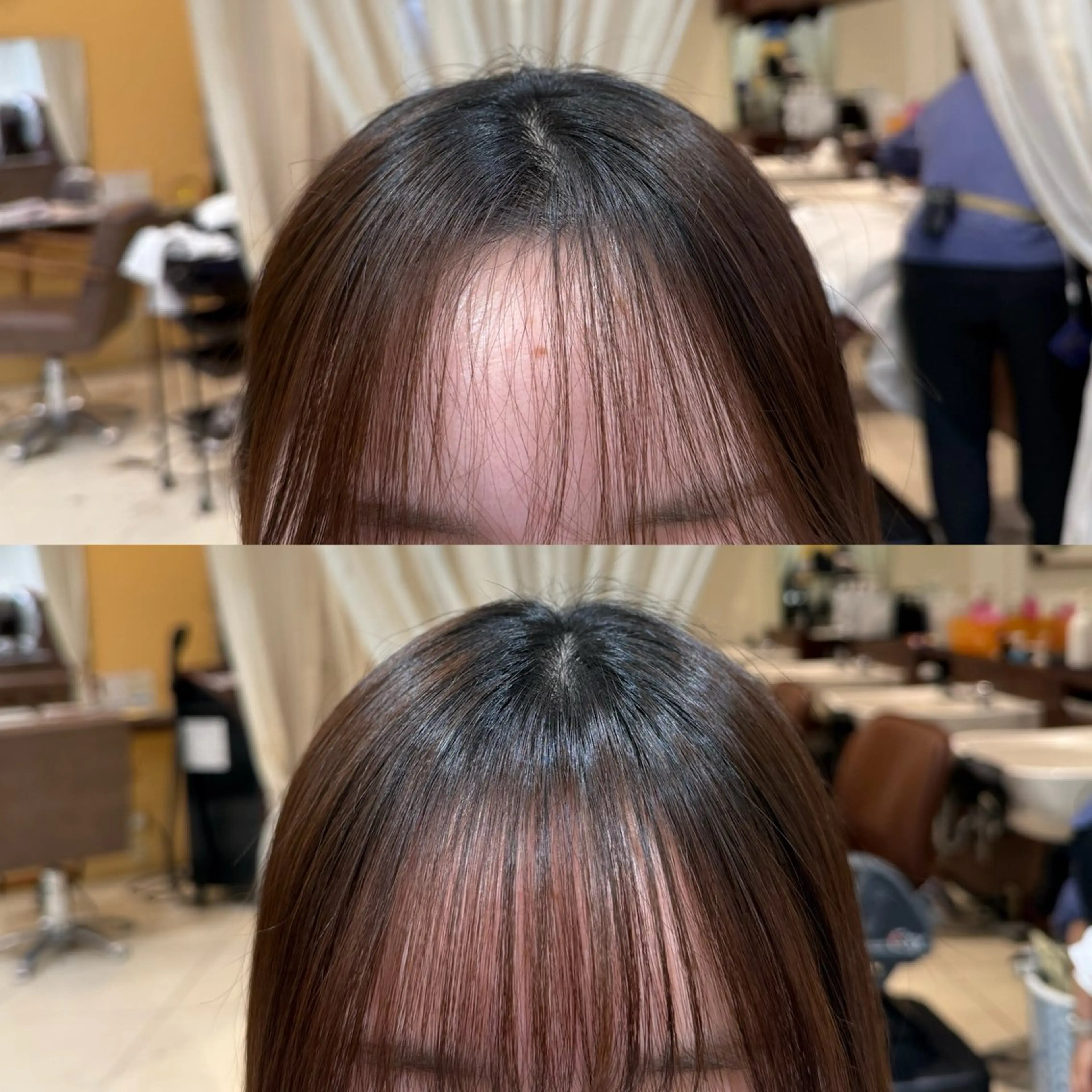 前髪の分かれ癖や浮き癖をなおす👀クロスパーマ！！全体カットと髪質改善トリートメントカラーもフルコース💇🏻‍♀️の写真