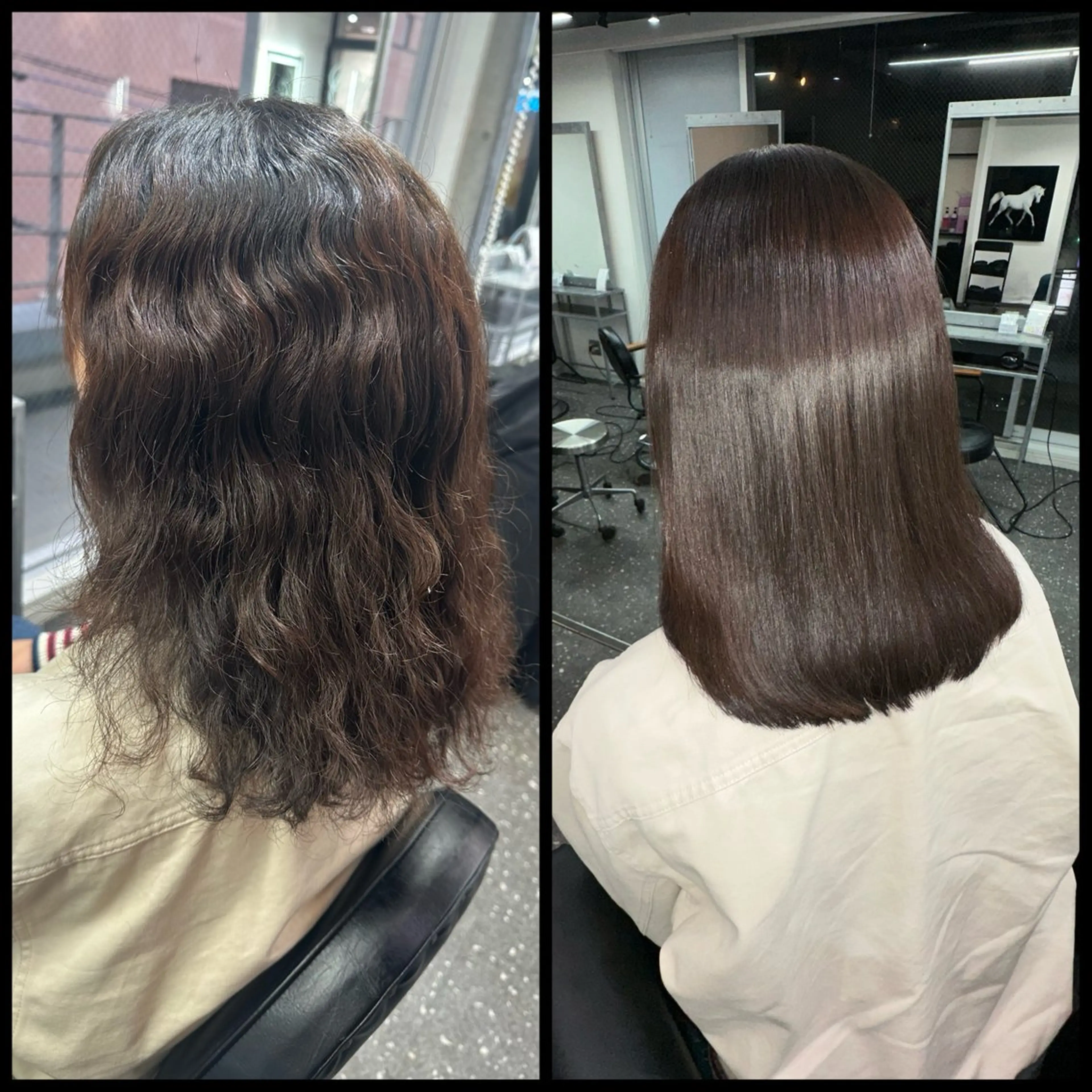 ミディアム パーマ カット 縮毛矯正 トリートメント 髪質改善⭐️縮毛矯正 中野⭐️Rinaのヘアスタイル