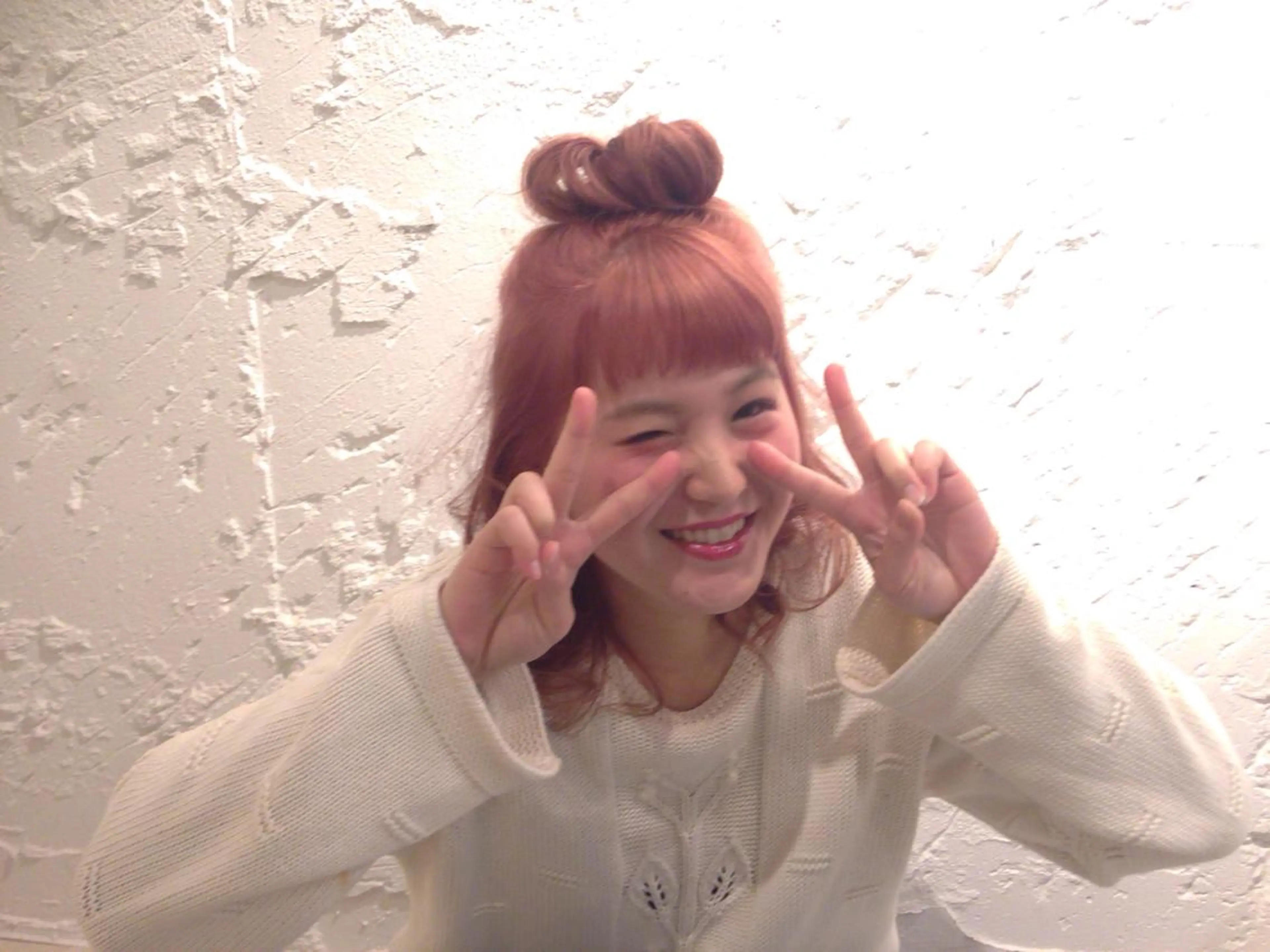 ショート ミディアム セミロング ロング カラー パーマ ヘアアレンジ お団子ヘア 【体験】韓国 メイク&ヘア天神のヘアスタイル