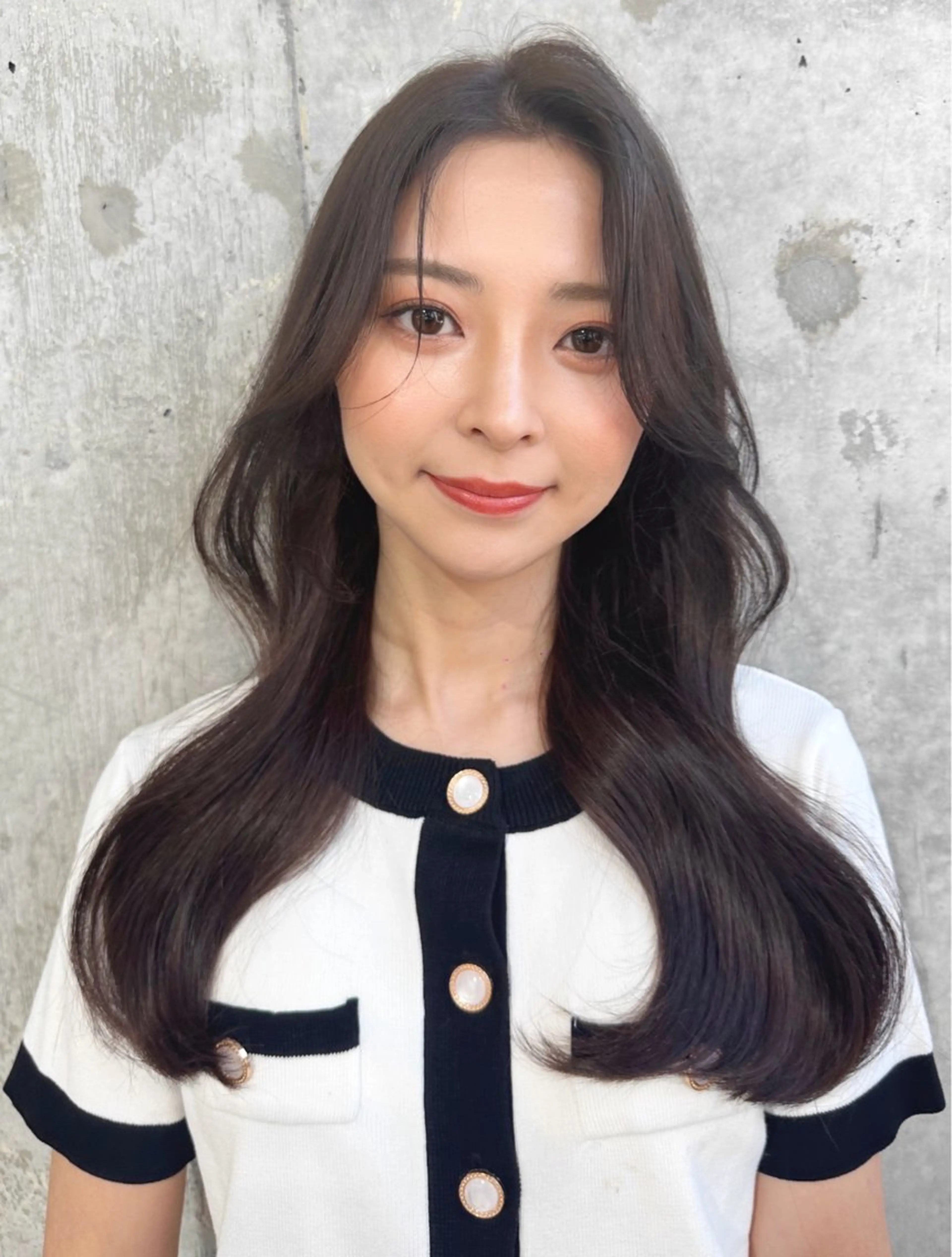 セミロング ケアカラー レイヤーカット トリートメント 新宿/韓国レイヤー 髪質改善カラー/角所のヘアスタイル