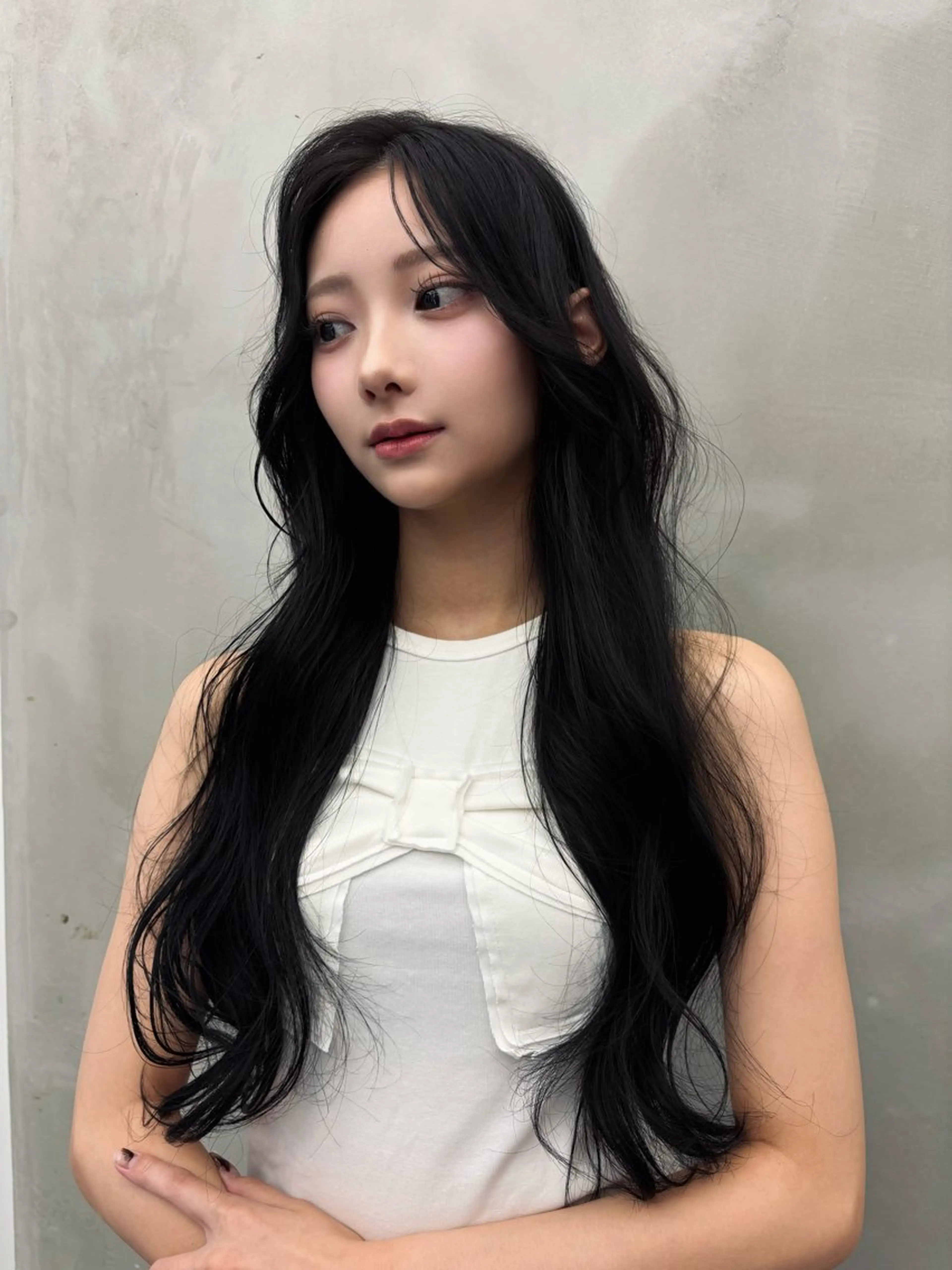 ロング カラー 透明感カラー トリートメント 色気レイヤースタイル 洒落色気ヘアマサトのヘアスタイル