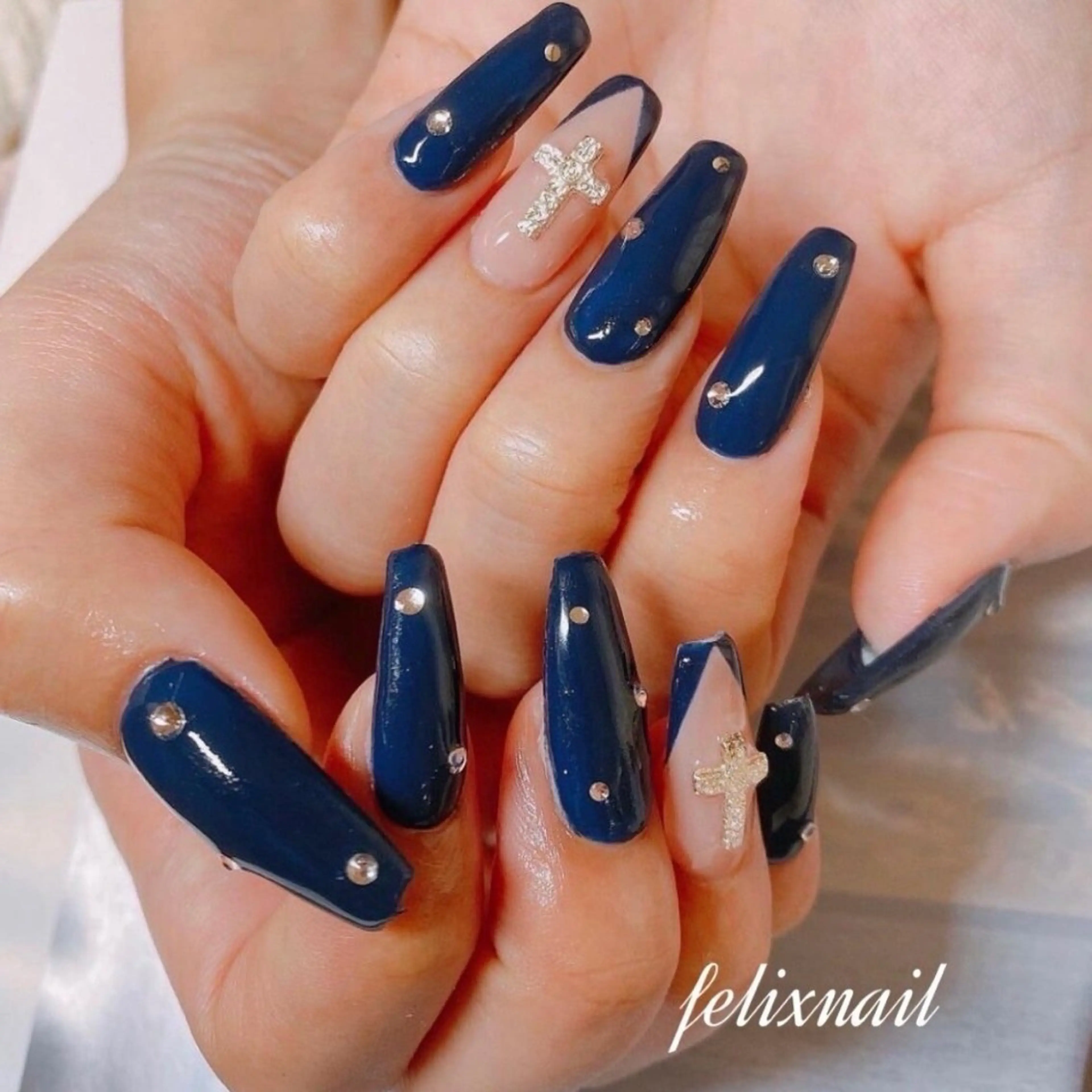 ネイル ハンドネイル フェリックスネイル 大人綺麗/トレンドのネイルデザイン