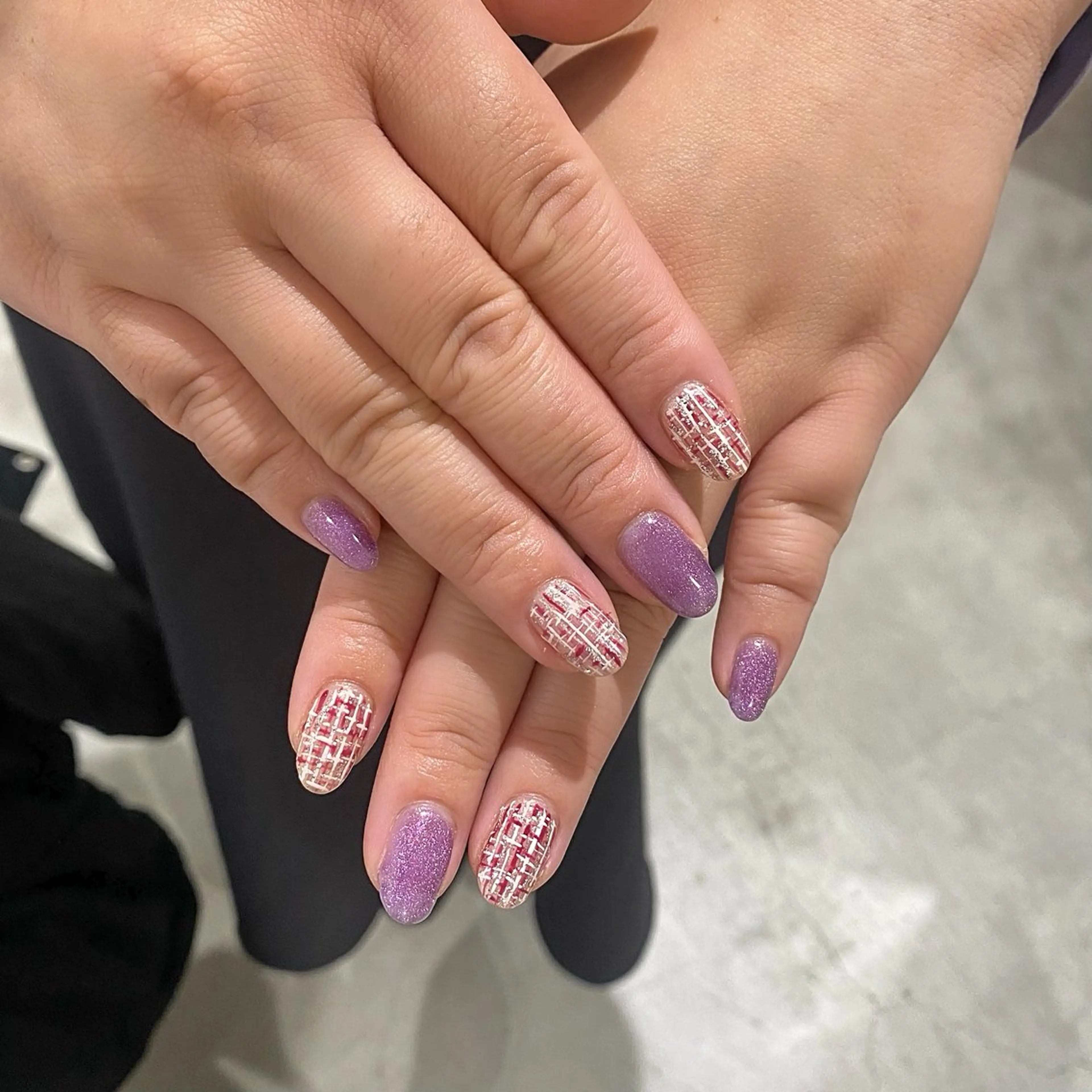 ネイル ツイードネイル ハンドネイル M yuuiのネイルデザイン