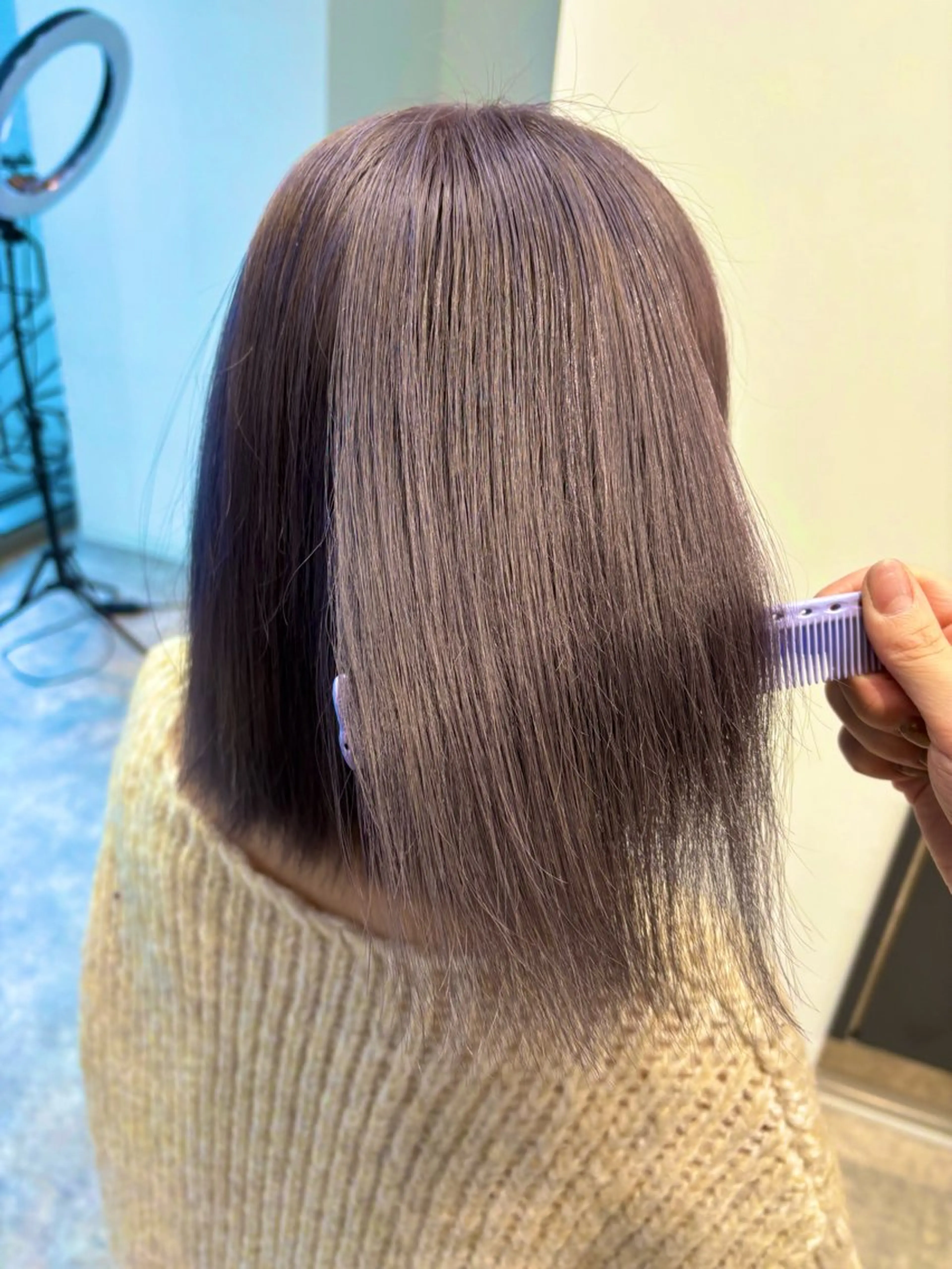 カラー ヘアアレンジ グレージュ ラベンダーカラー ラベンダーグレージュ ラベンダーグレー 札幌クロスパーマ /🎀柴田ひな🎀のヘアスタイル