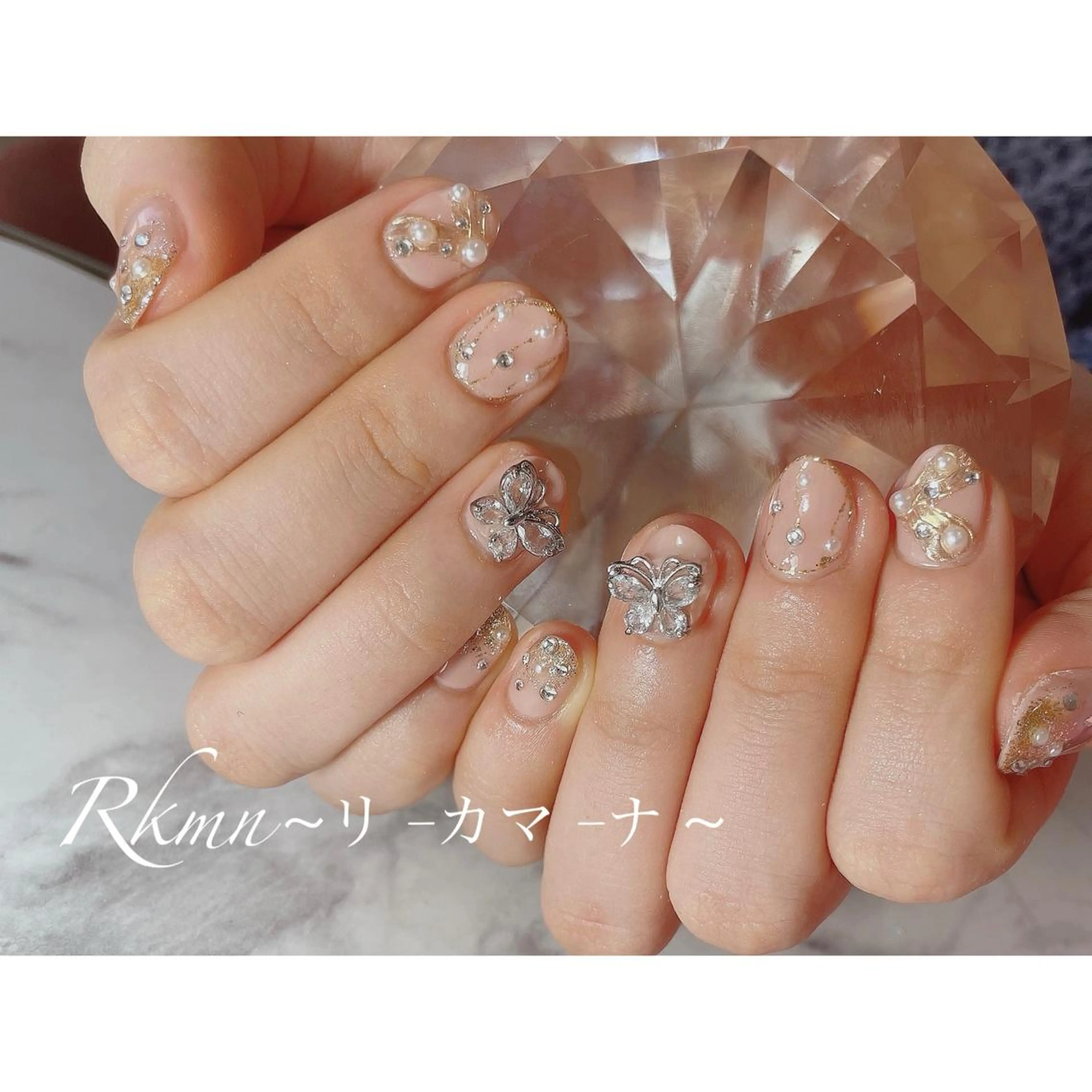 ネイル アートネイル キラキラネイル ラメ(グリッター) ラメグラデーション ピンク ハンドネイル フットネイル ハンドケア Rkmn ~リ-カマ-ナ~のネイルデザイン