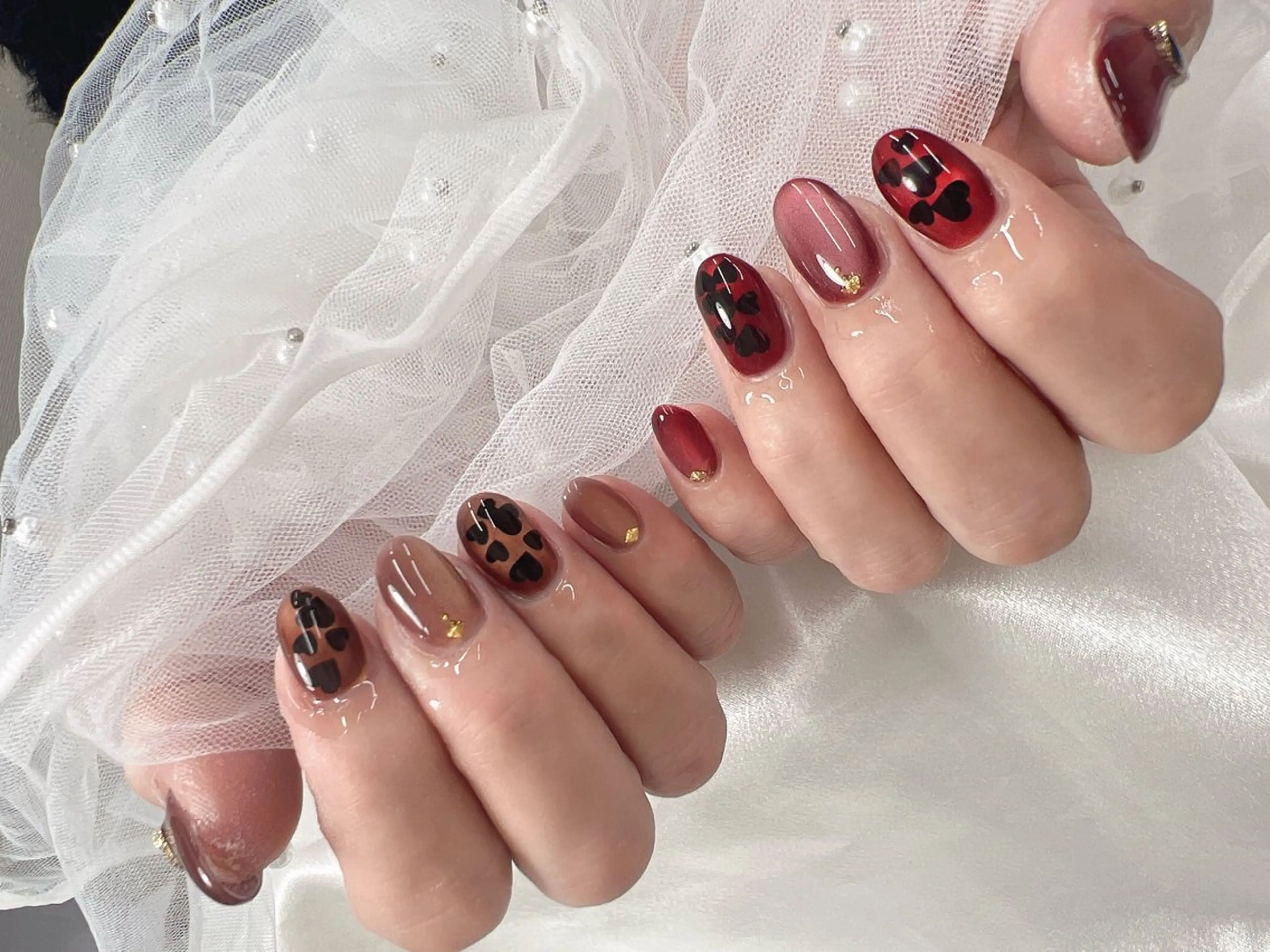 ネイル ハート マグネットネイル ハンドネイル bijou nails所属・bijou nails 蓮のネイルデザイン