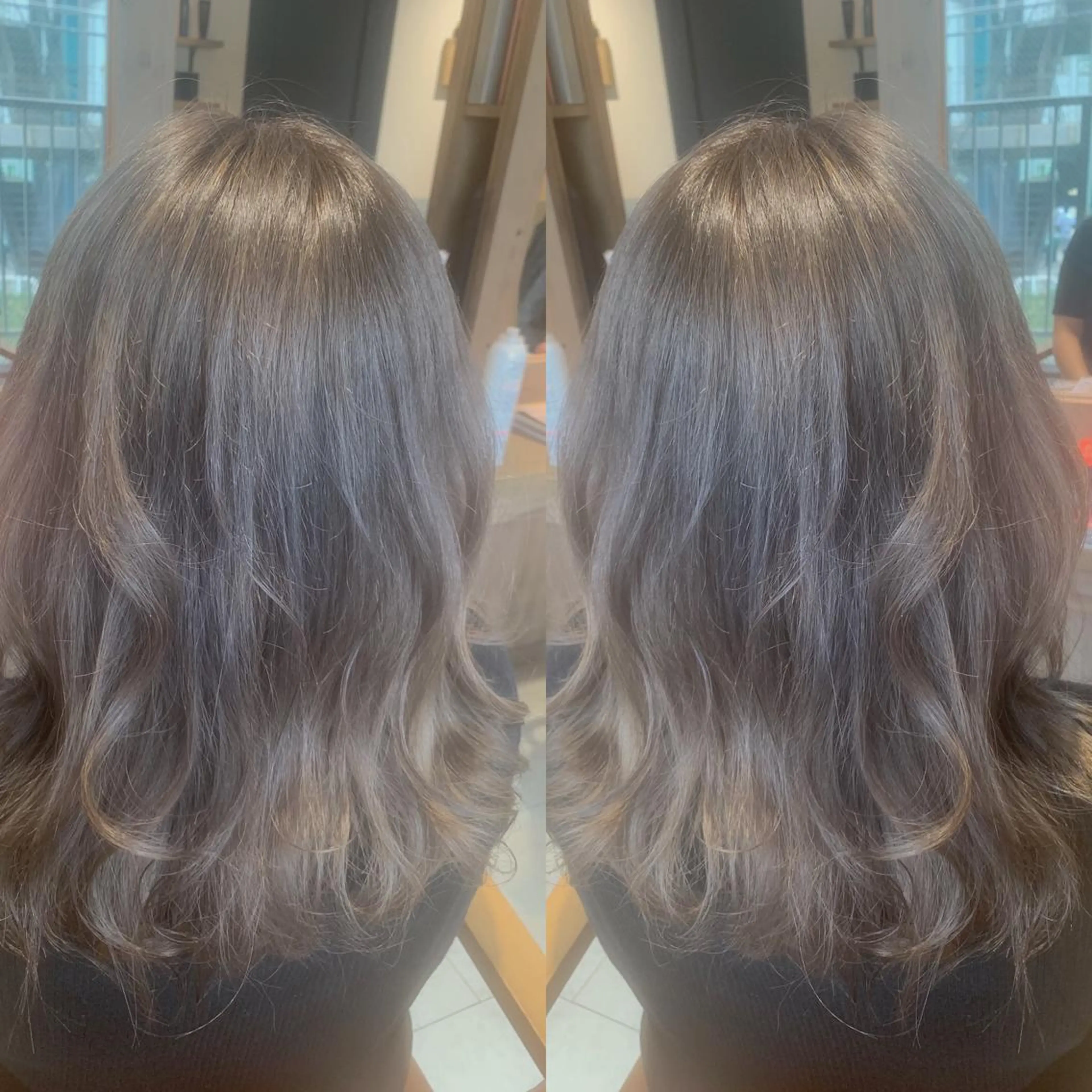 ミディアム カラー グレージュ 韓国🇰🇷 ✂︎hair 内田愛のヘアスタイル