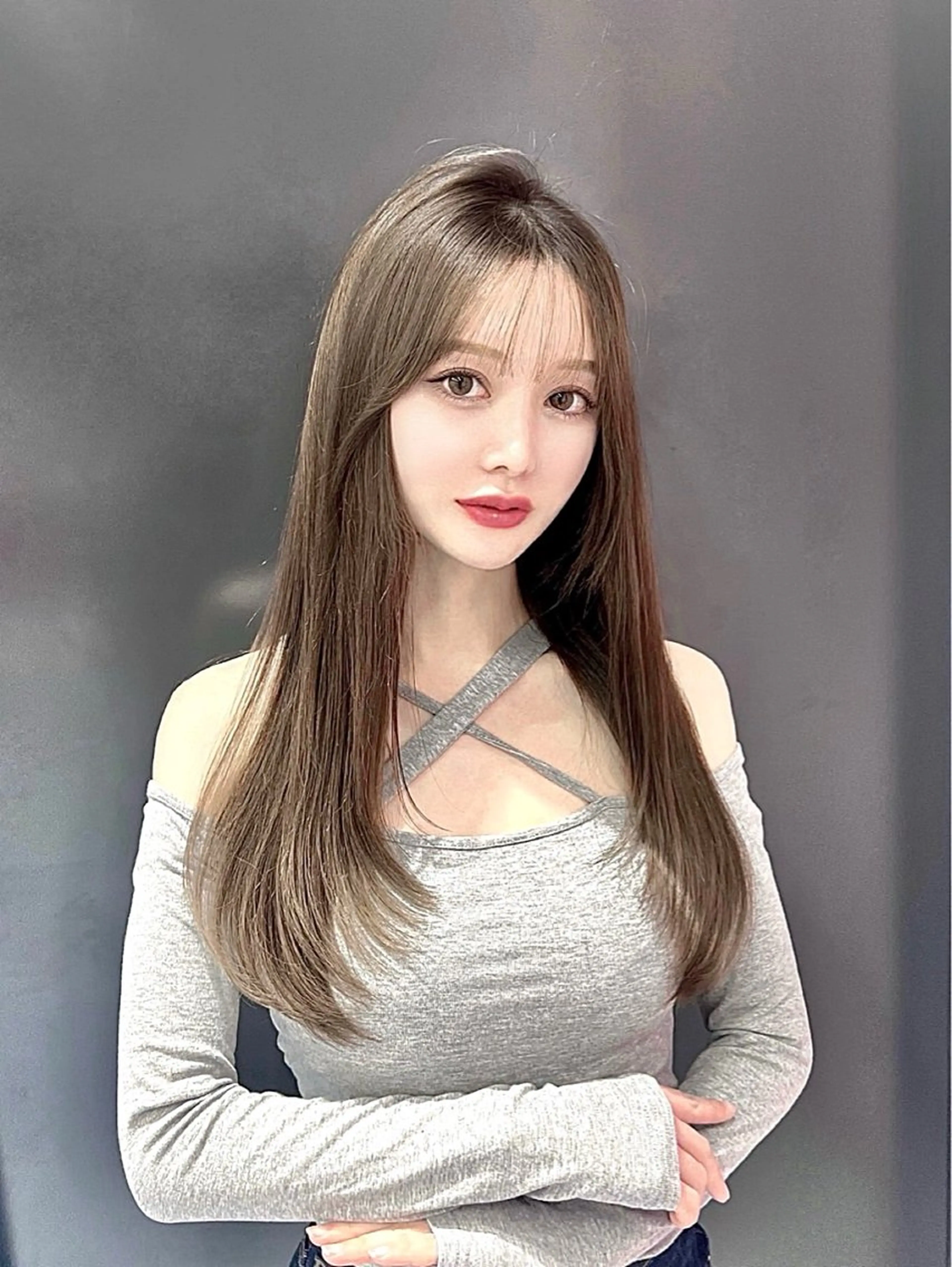 ロング カット ヘアカラー トリートメント 韓国/縮毛矯正/ カンタのヘアスタイル