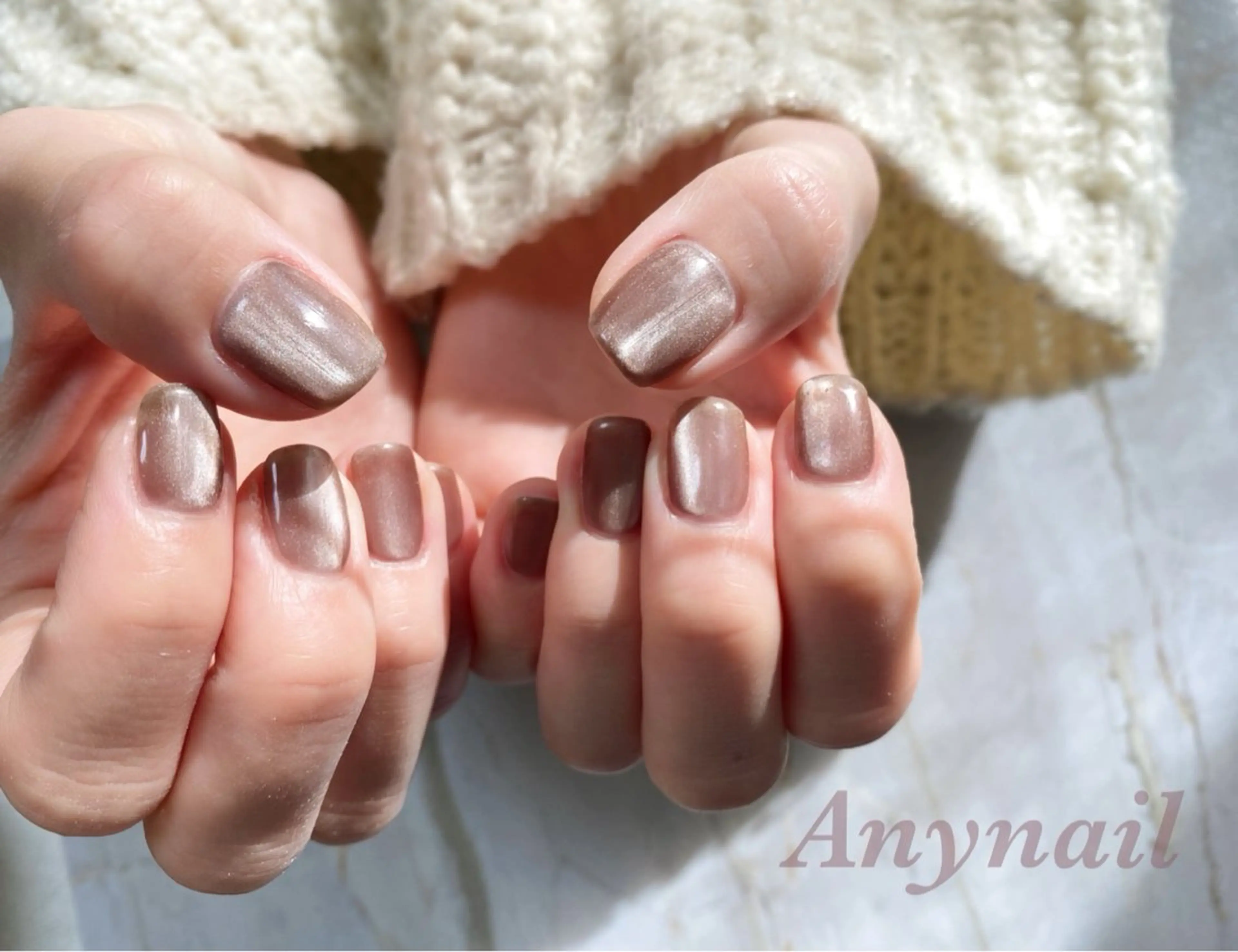 ネイル ブルー ジェルネイル マグネットネイル ワンカラーネイル ハンドネイル 岩澤 恵子のネイルデザイン