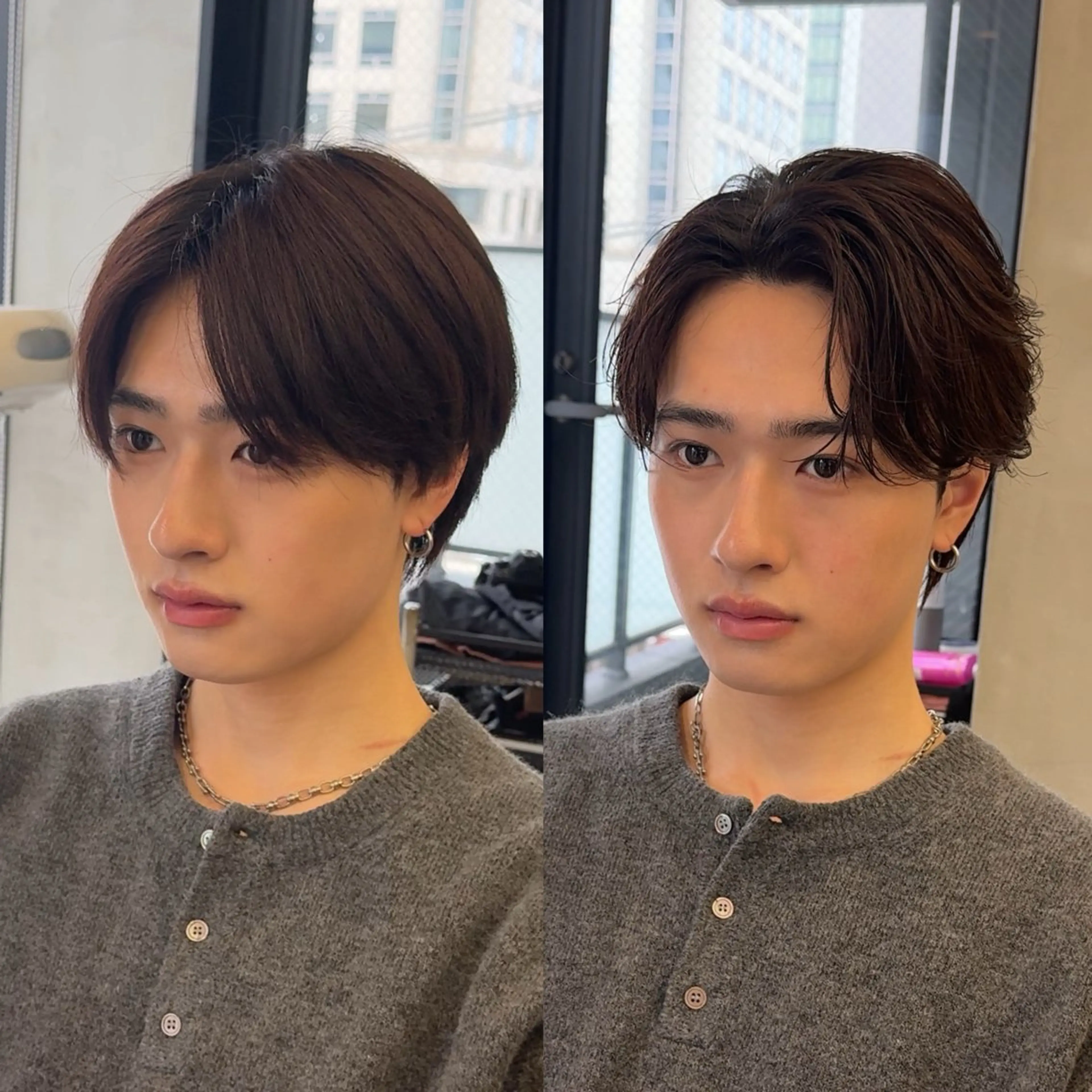 ミディアム パーマ メンズ カット パーマ Lond  strada所属・ハクヤ心斎橋 パーマ/縮毛矯正のヘアスタイル