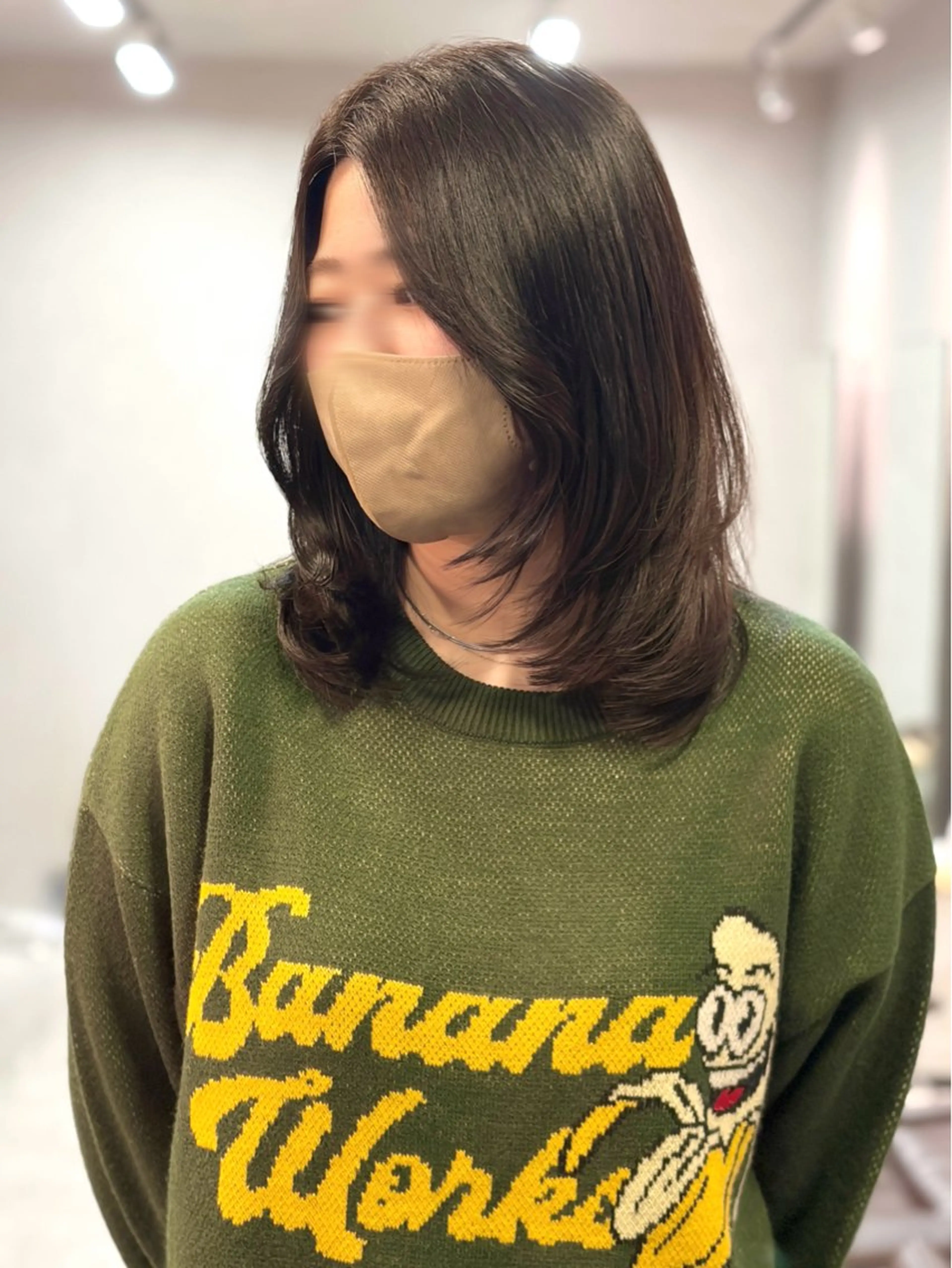 ミディアム カット ヘアカラー 前髪・顔周りカット☆ あらいみゆのヘアスタイル