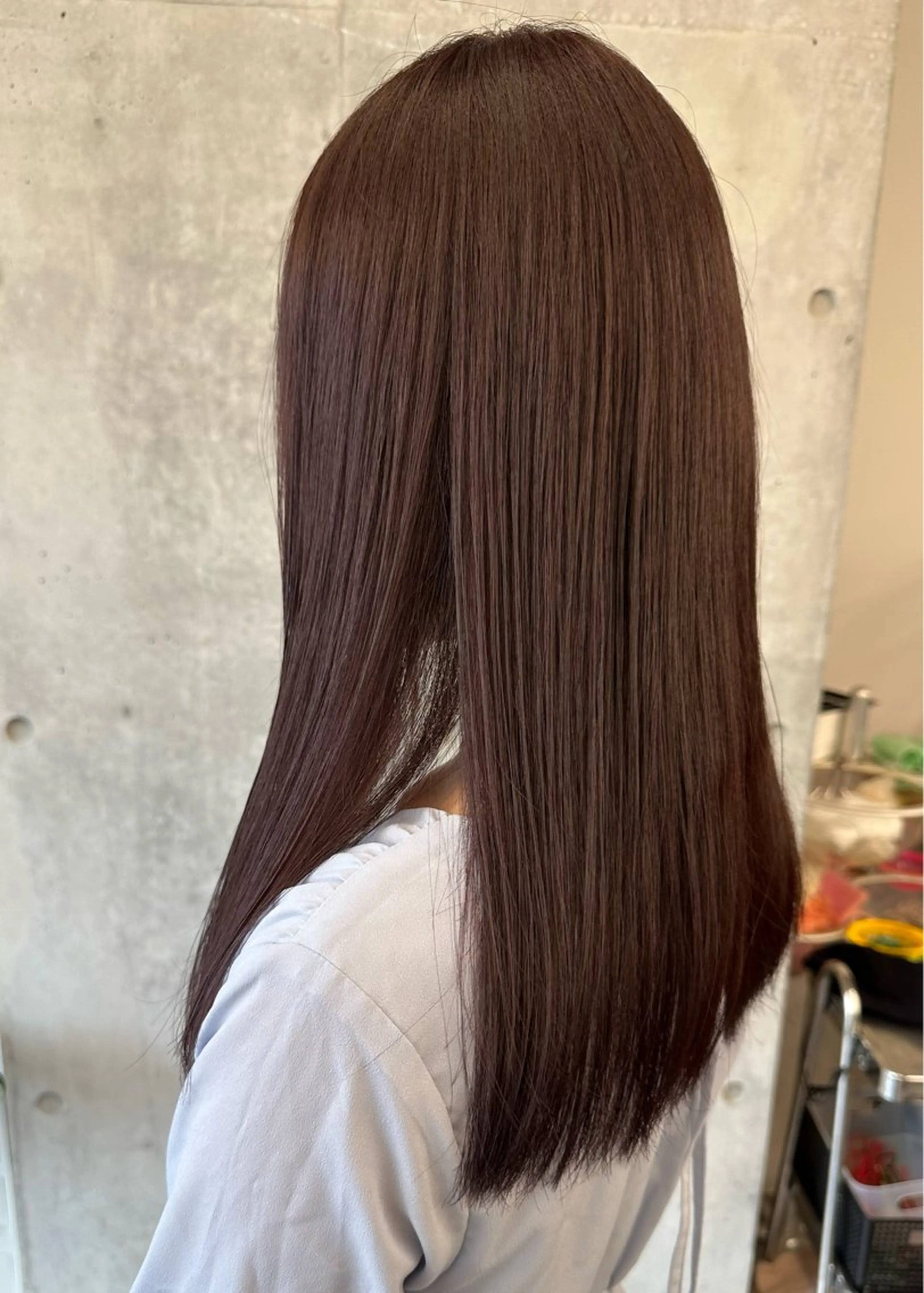 セミロング カラー ブラウンカラー ピンクカラー ピンクブラウン カット ヘッドスパ ボブ/ゆるふわ ボブパーマ/とういのヘアスタイル