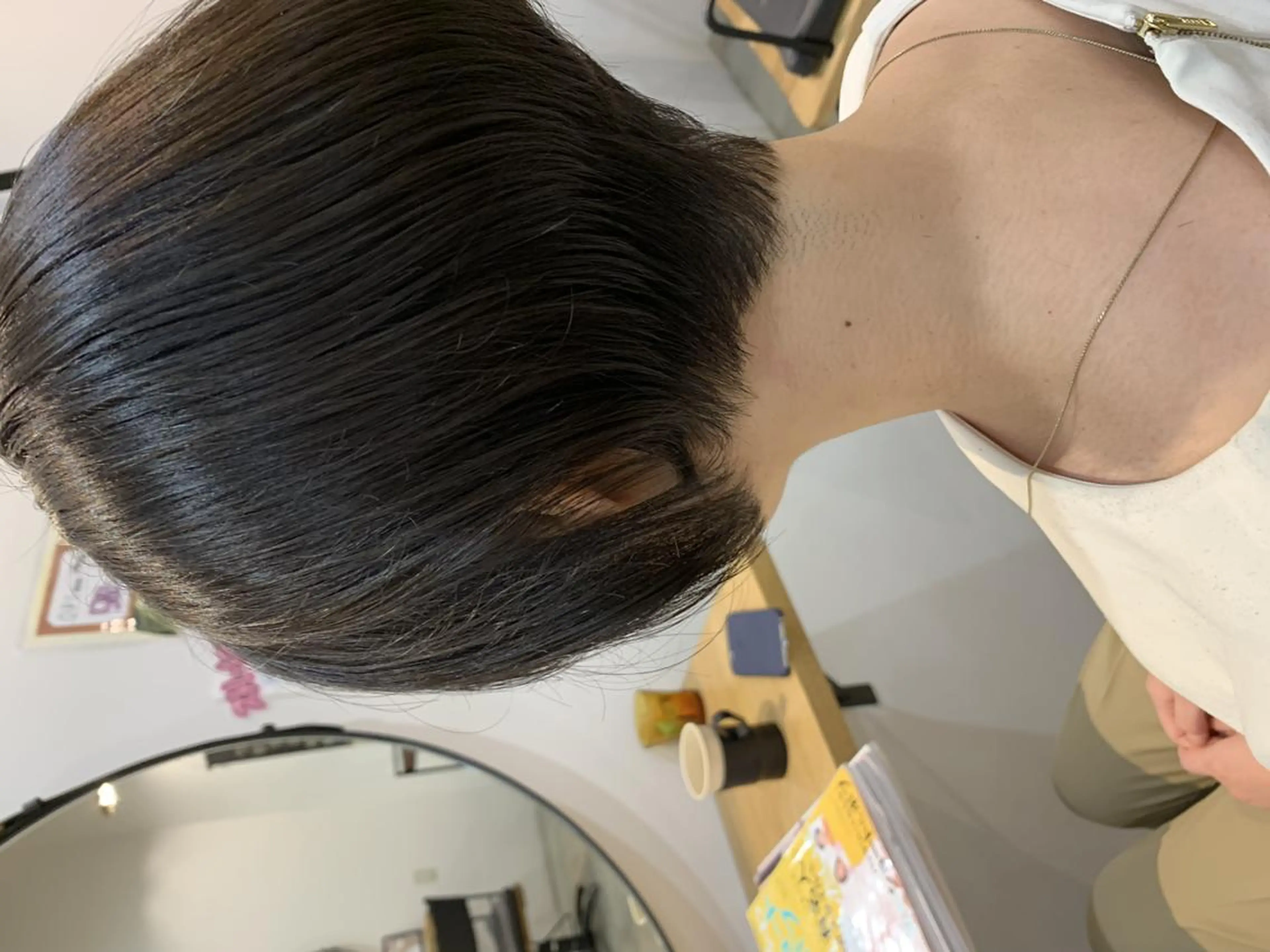 ショート カラー パーマ ヘアアレンジ メンズ キッズ ネイル マツエク・マツパ 中津No.1髪質改善 店長✨透ける暗髪のヘアスタイル