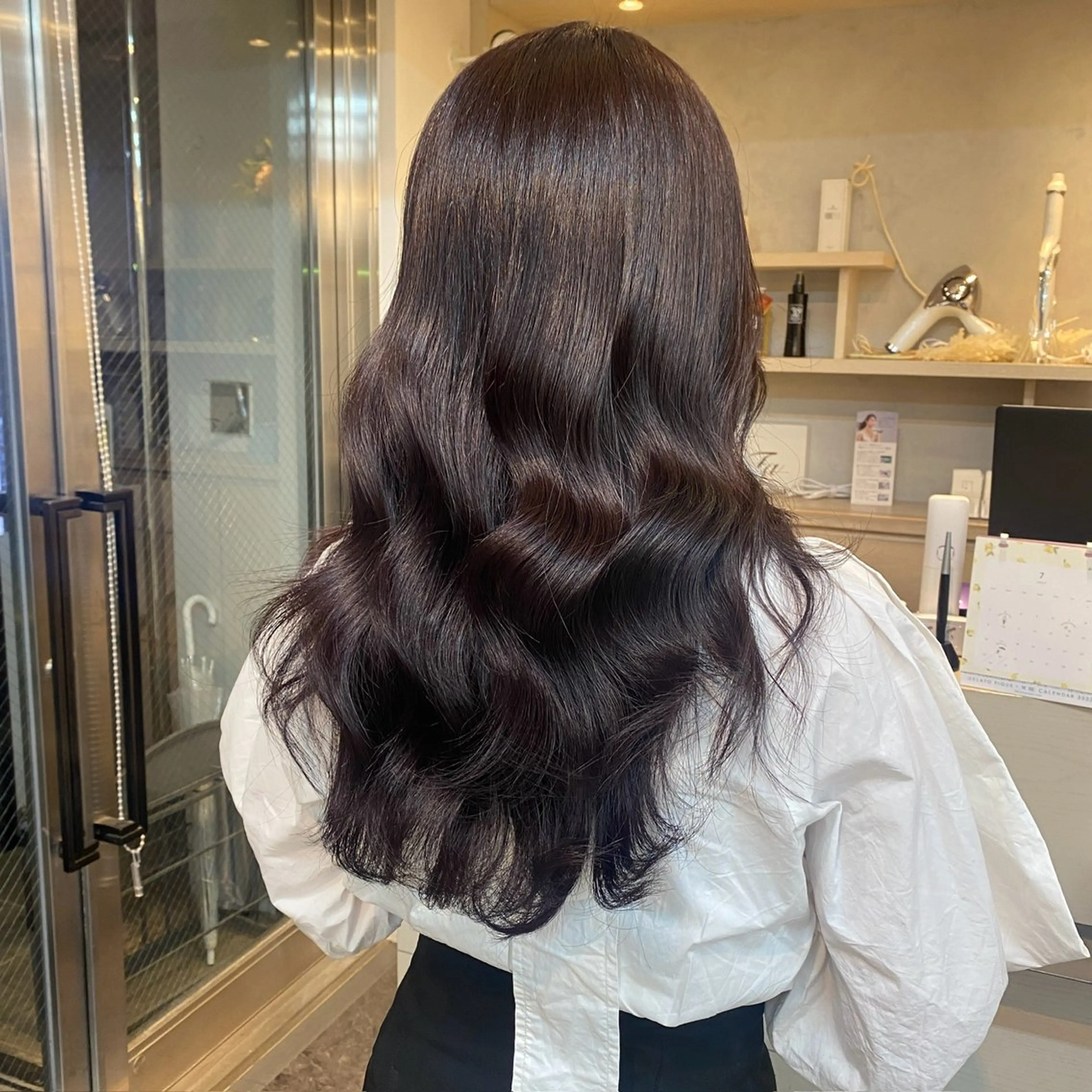 ロング ヘアカラー ヘアセット ラベンダーカラー /巻き/WAKANAのヘアスタイル