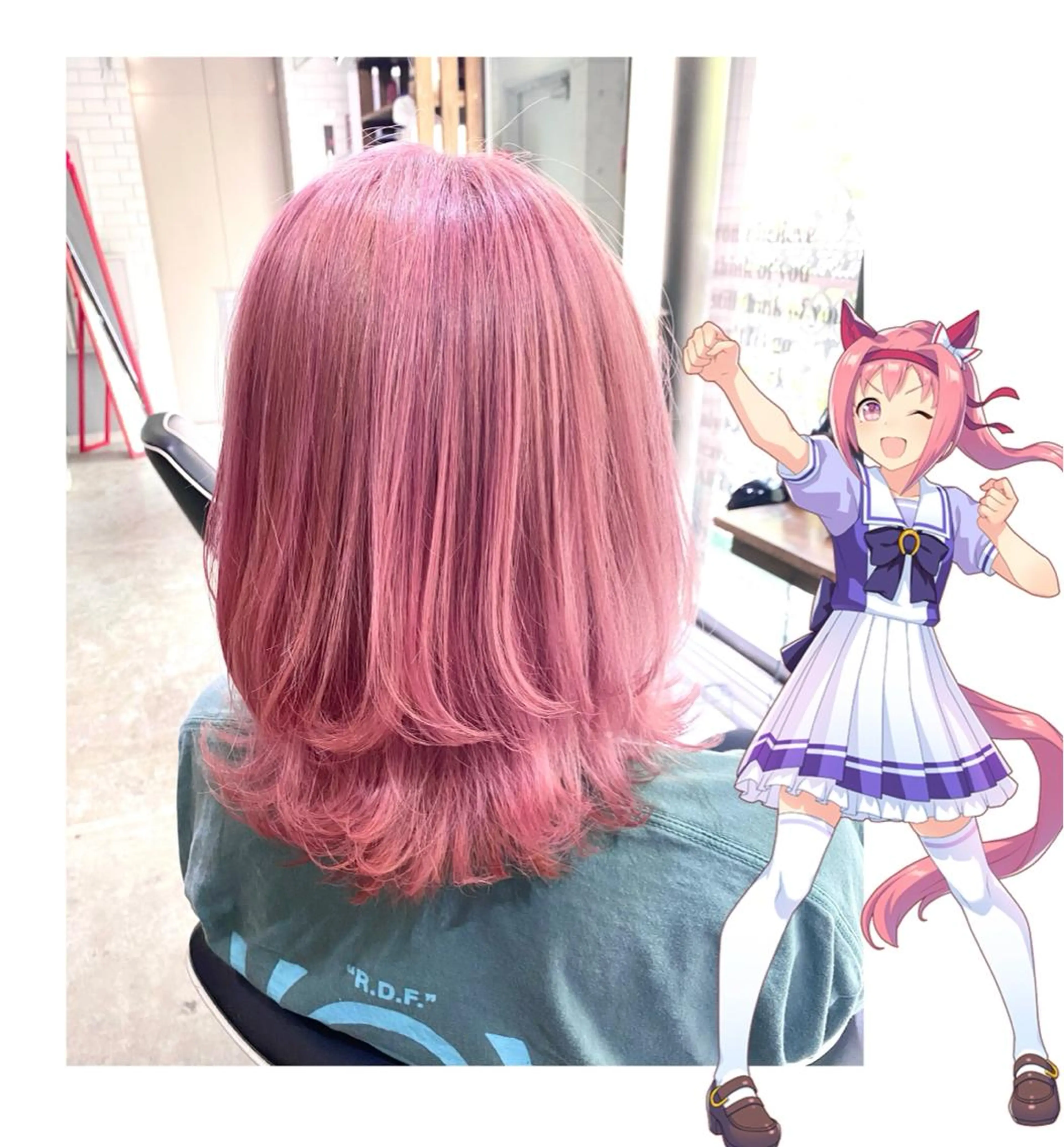 セミロング カラー ピンクカラー ヘアカラー TSUNO🦖 派手髪/オタク美容師のヘアスタイル