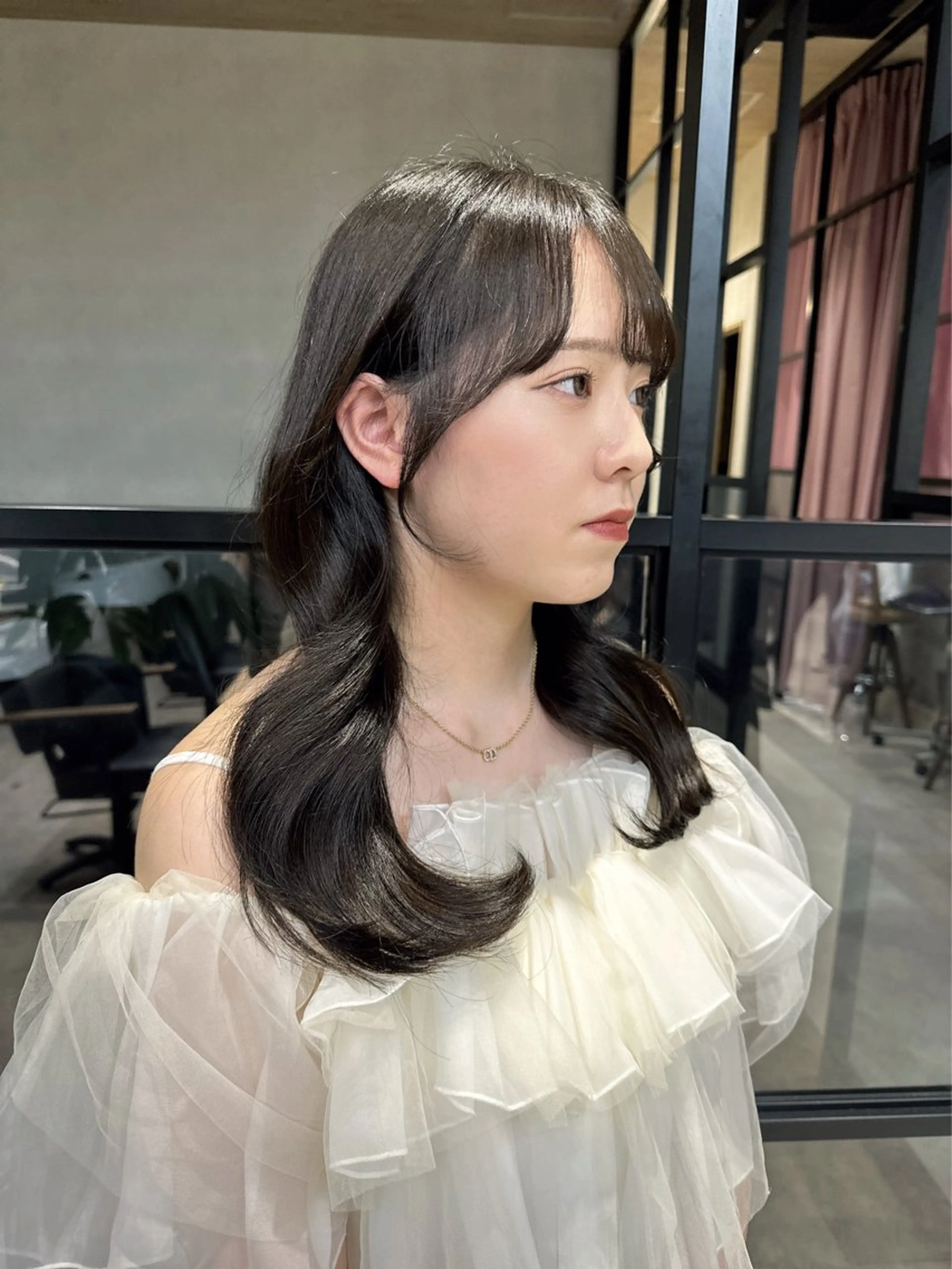 セミロング カラー ヘアアレンジ 地毛風縮毛矯正 /ニュアンス/はるたのヘアスタイル