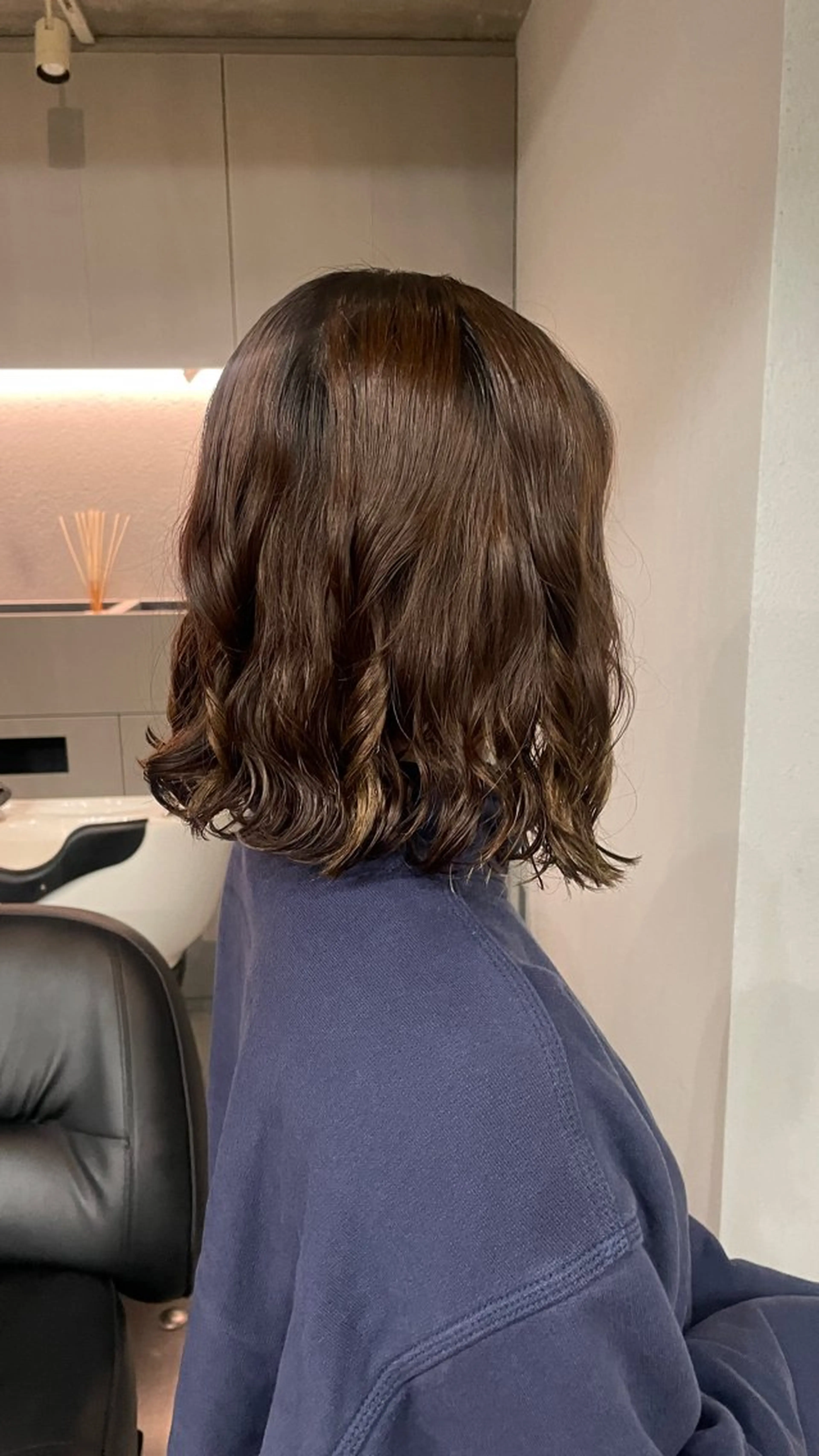 ミディアム カラー パーマ カット 表参道🌿赤み消し カラー/チナツのヘアスタイル