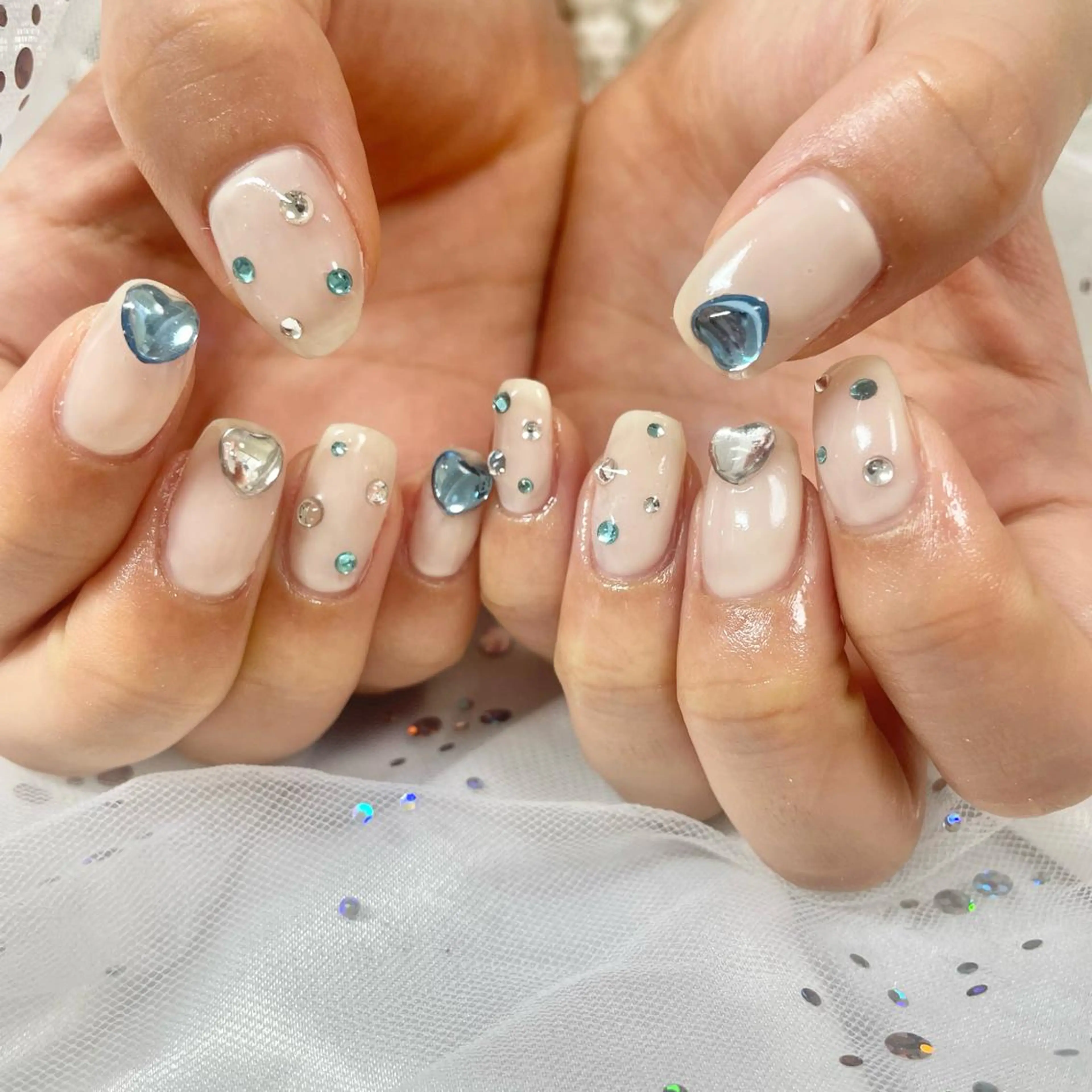 ネイル 水色 🎀AYAKO 🎀中韓ネイルのネイルデザイン