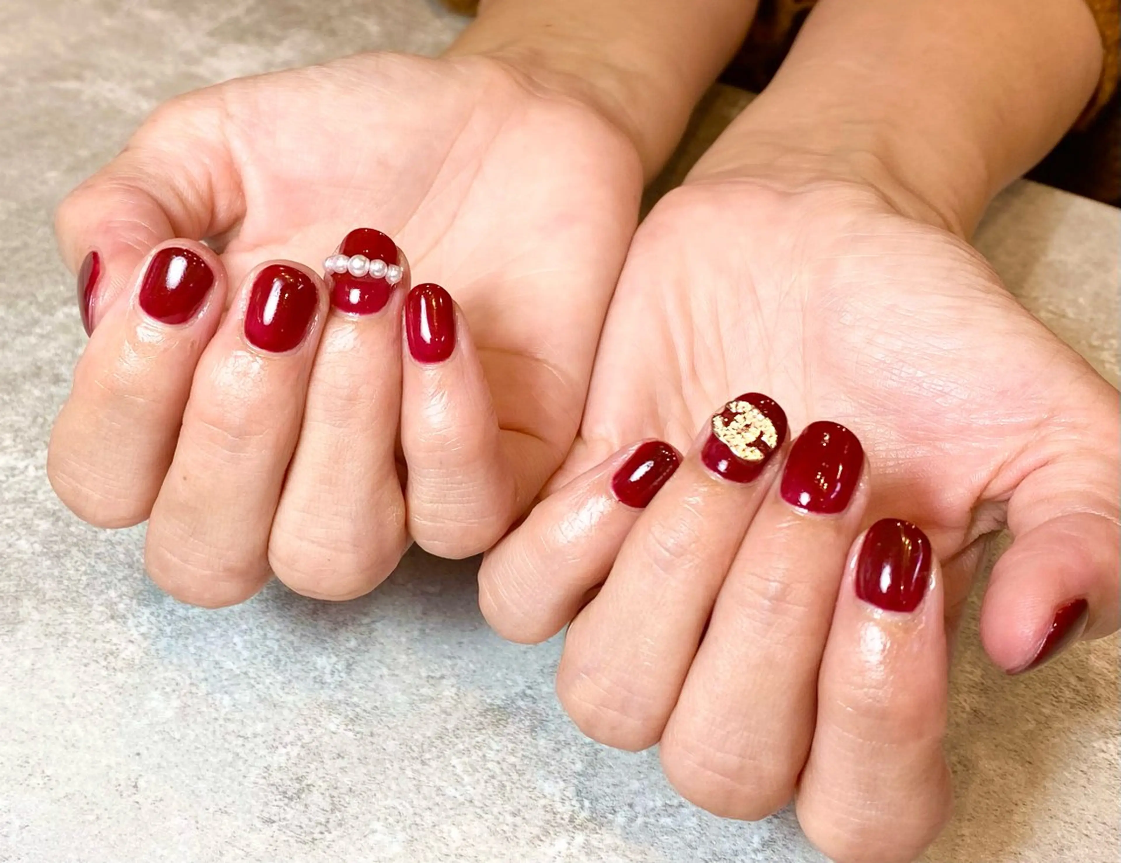 ネイル ボルドー ワンカラーネイル ハンドネイル Narumi nailのネイルデザイン