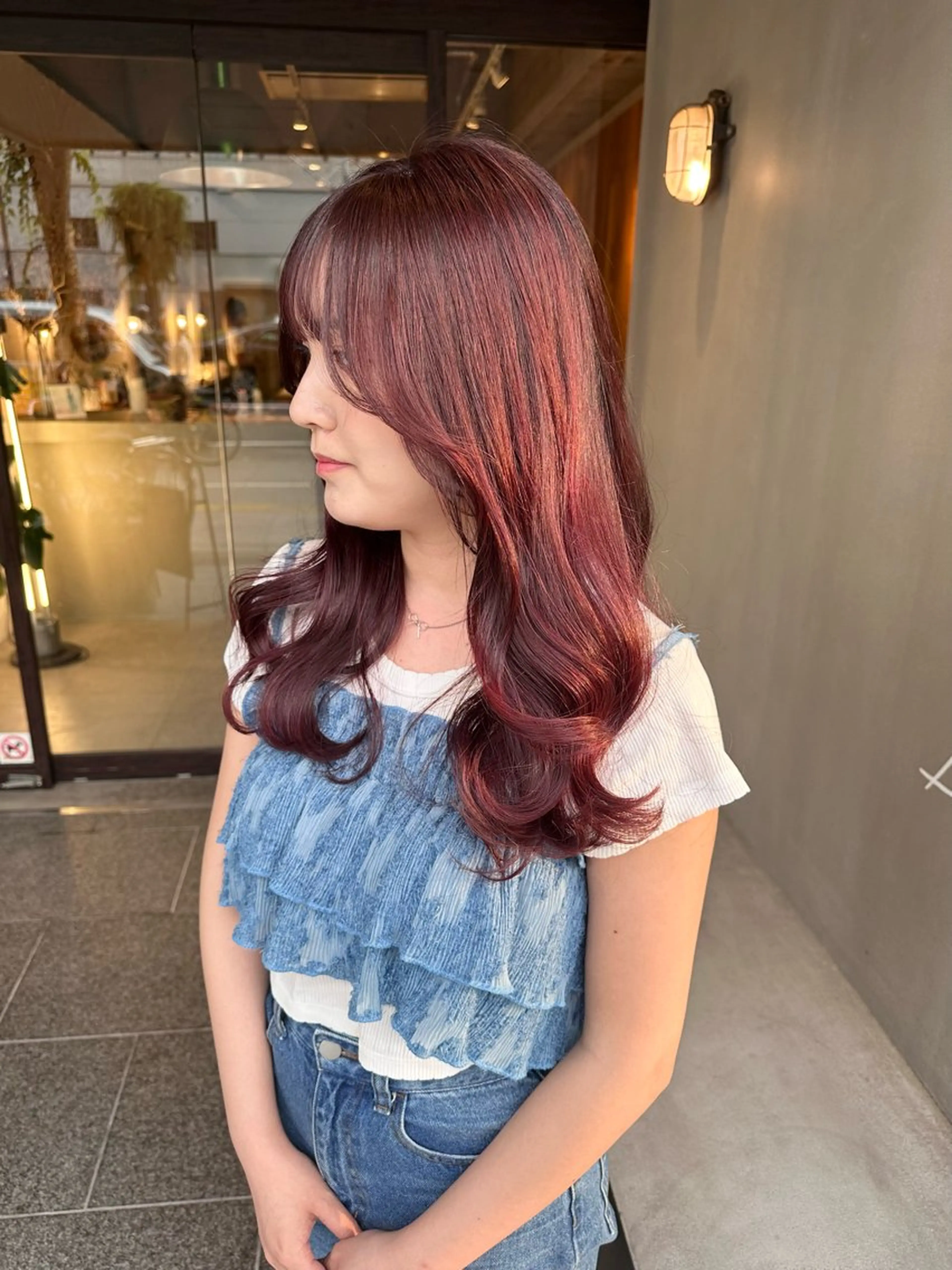 セミロング カラー ピンクカラー ヘアカラー ピンクカラー/ mana🎀のヘアスタイル