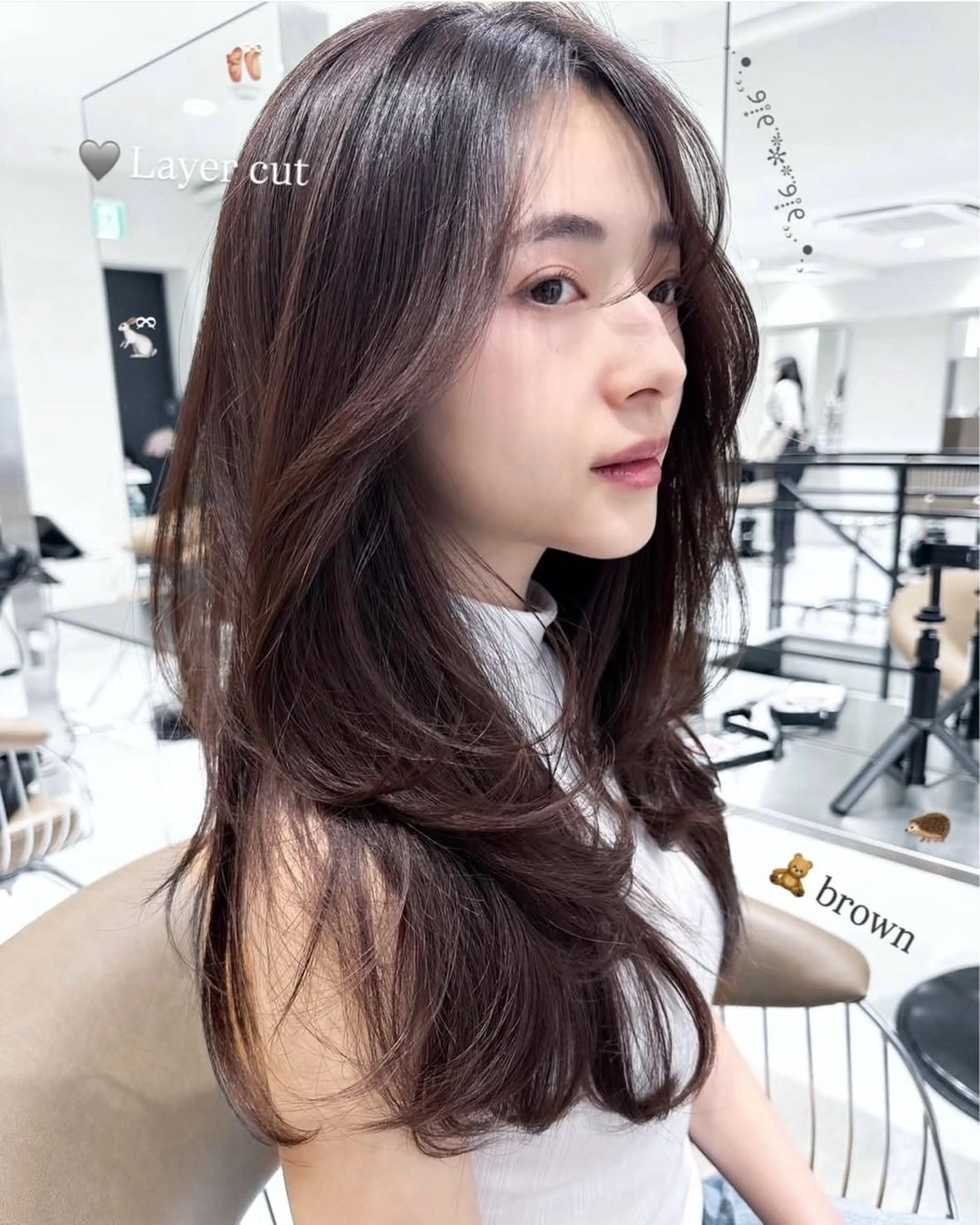 セミロング カラー ヘアカラー 🎀 うる艶透明感 カラー / 錦糸町のヘアスタイル