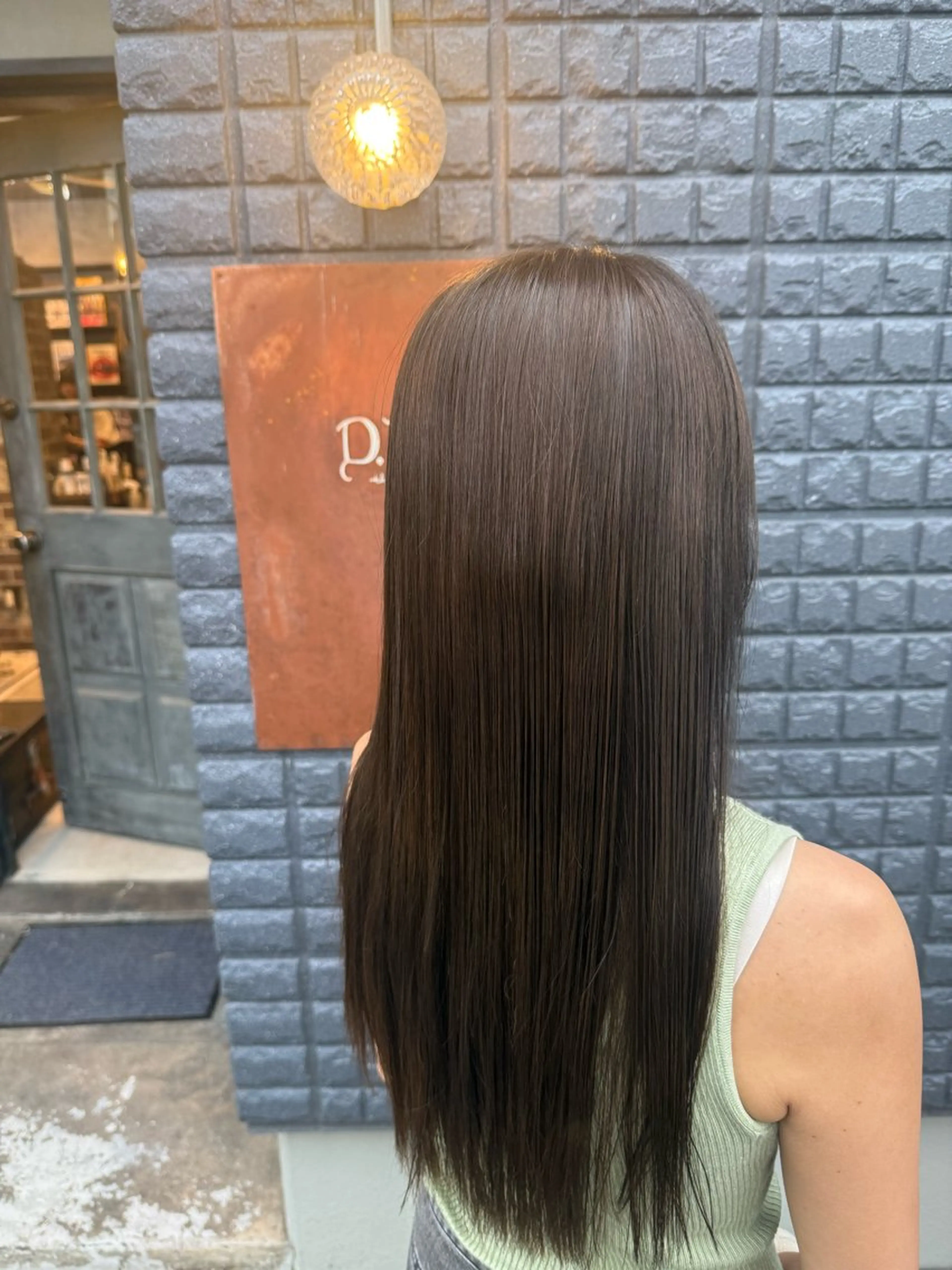 ロング カラー 透明感カラー オリーブカラー 田中 叶夢のヘアスタイル