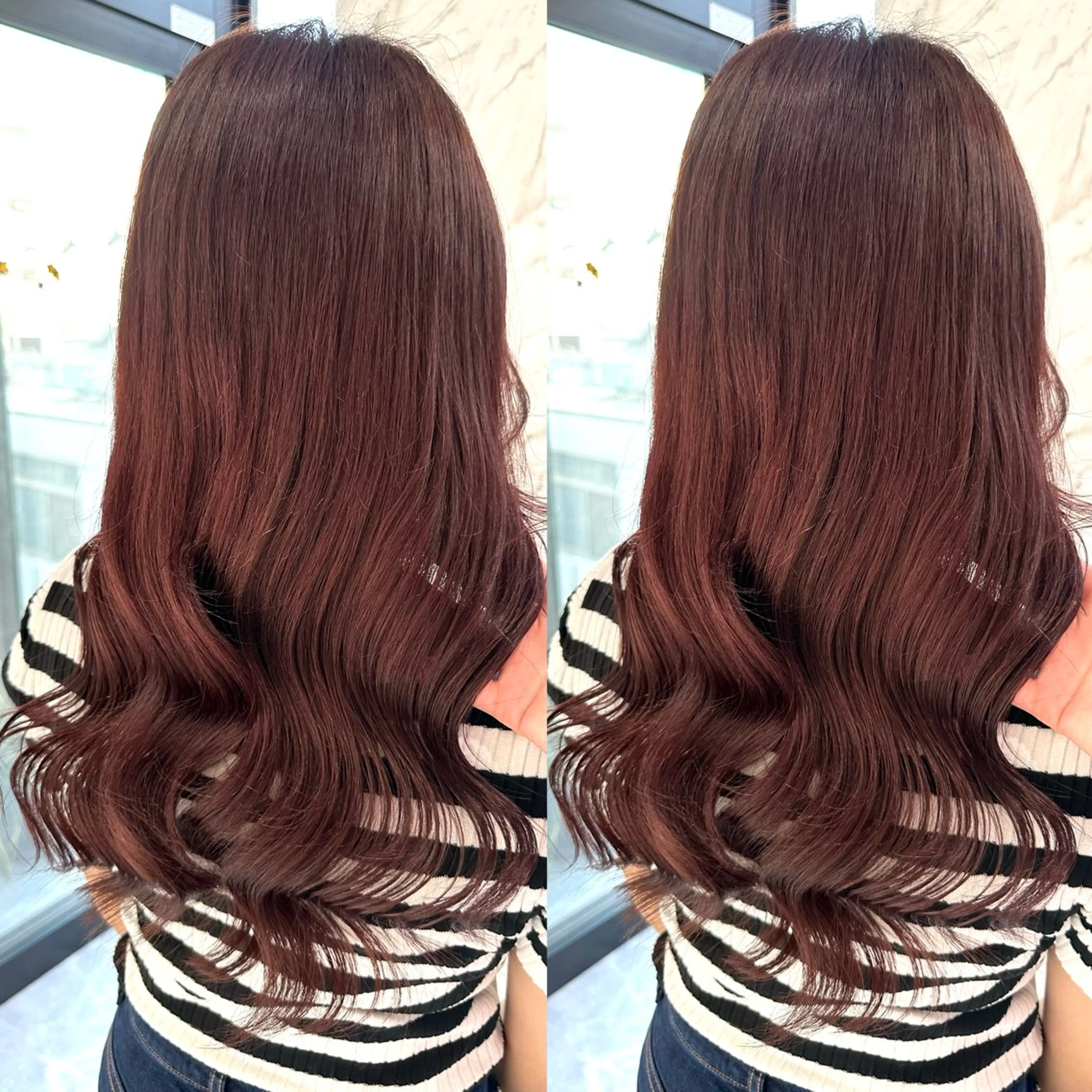 セミロング カラー ブラウンカラー ピンクカラー ピンクブラウン Rio🎀透明感 カラー♡顔周り♡のヘアスタイル