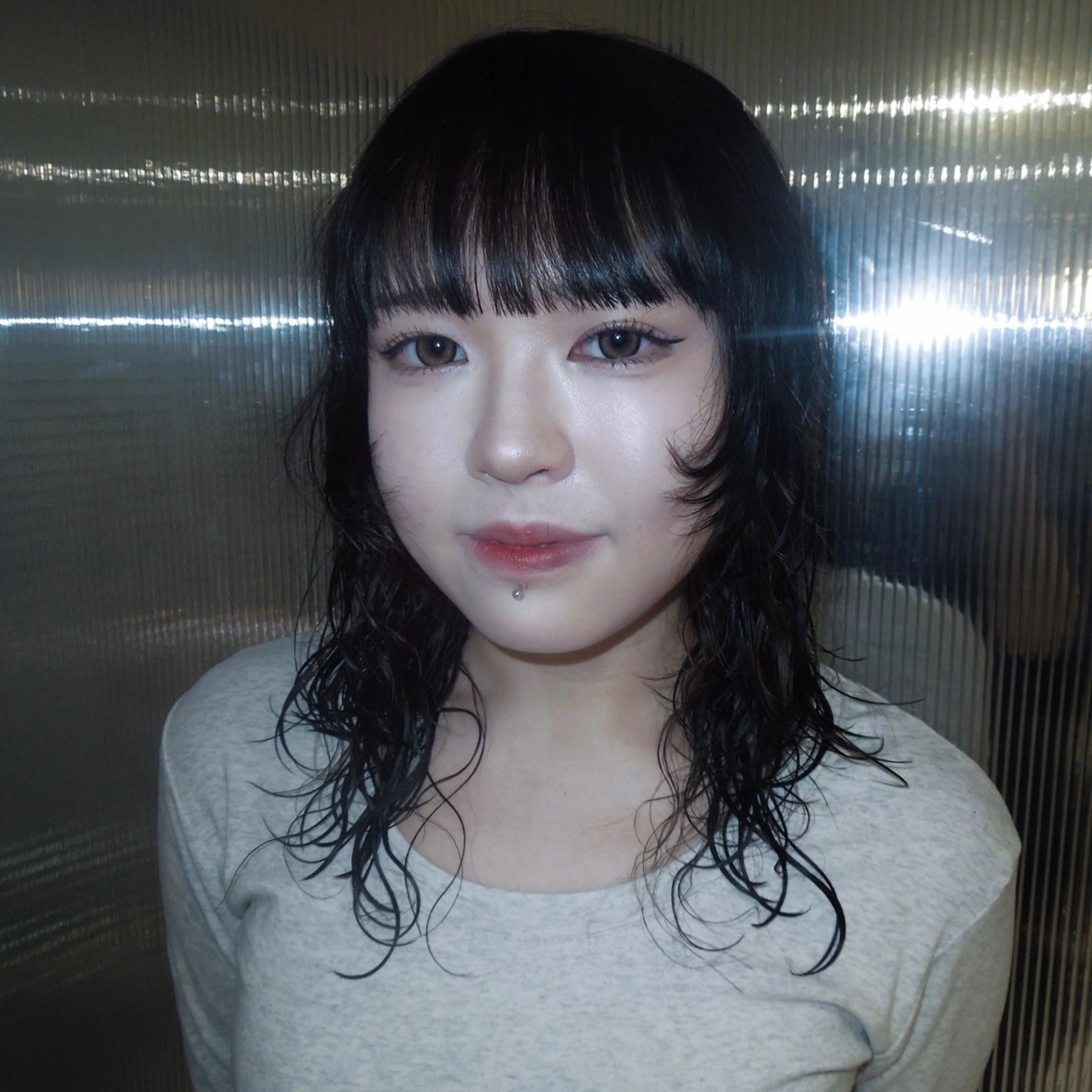 セミロング カラー パーマ セミロングパーマ ブリーチ カット ヘアカラー パーマ タマキ/似合わせ カット/Wカラーのヘアスタイル