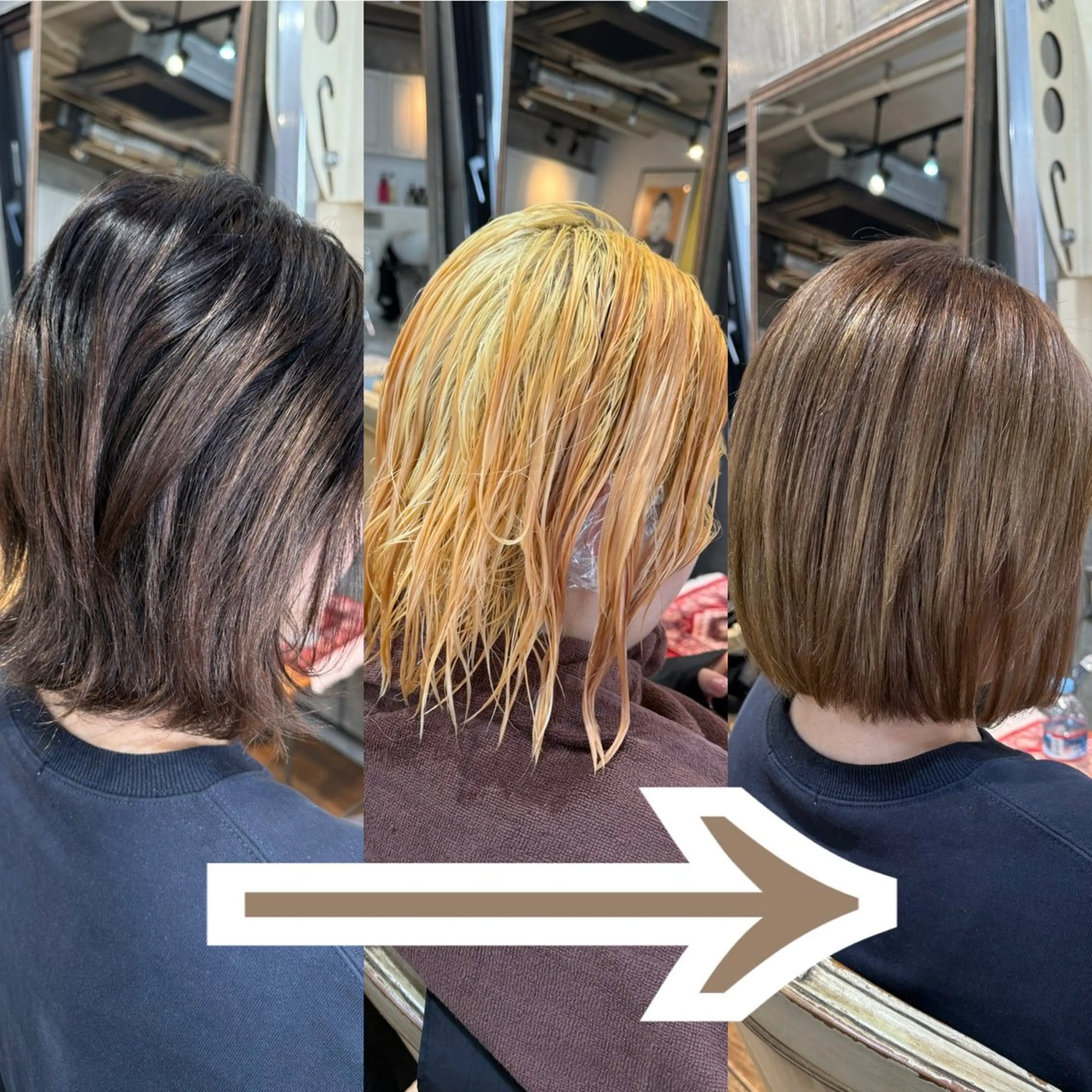 ミディアム 縮毛矯正 ヘアカラー トリートメント KAWAHARA YUKIのヘアスタイル