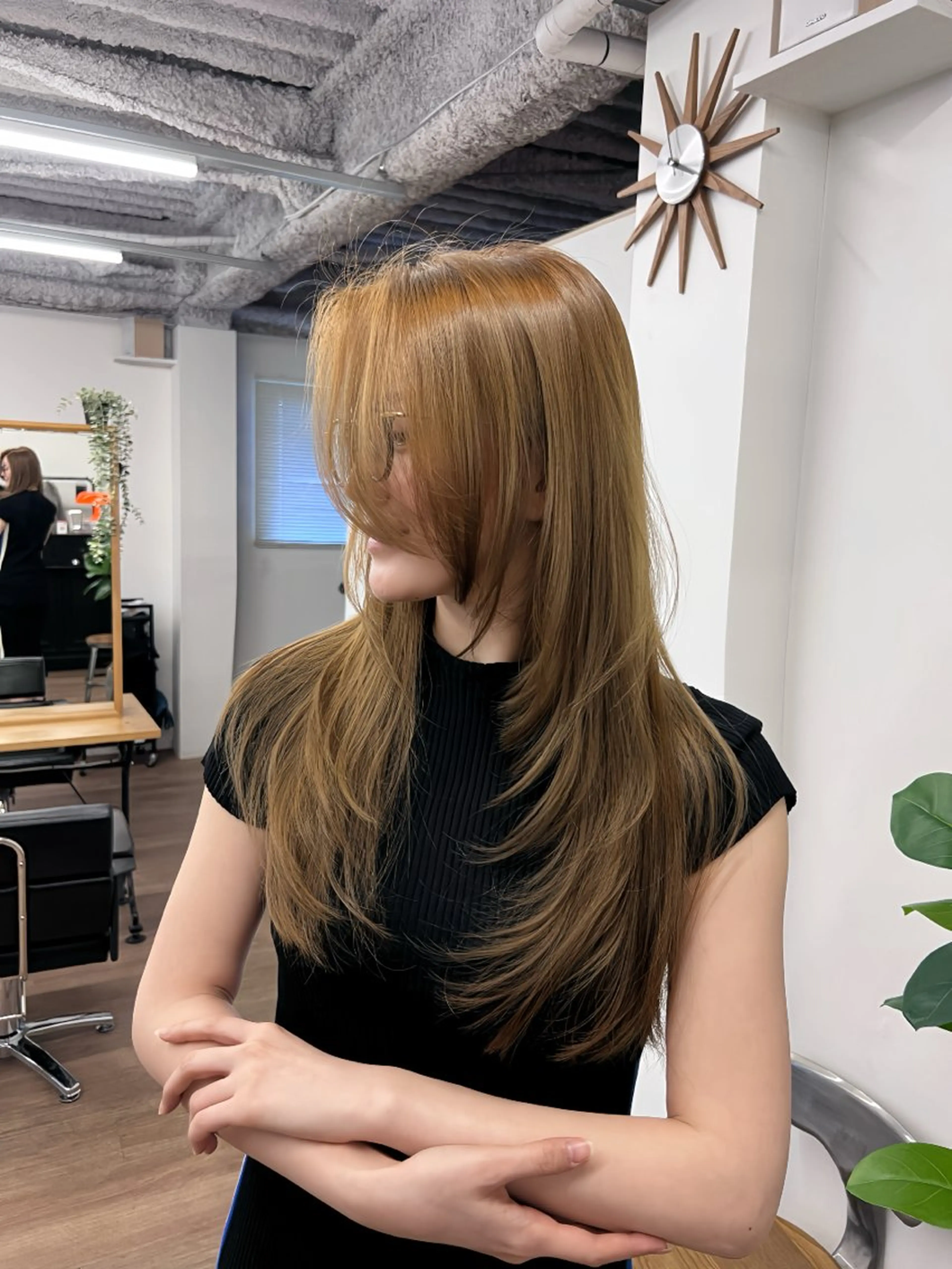 セミロング カラー レイヤーカット カット ヘアカラー トリートメント 渋谷レイヤーカット❌ 縮毛矯正専門/武田涼のヘアスタイル