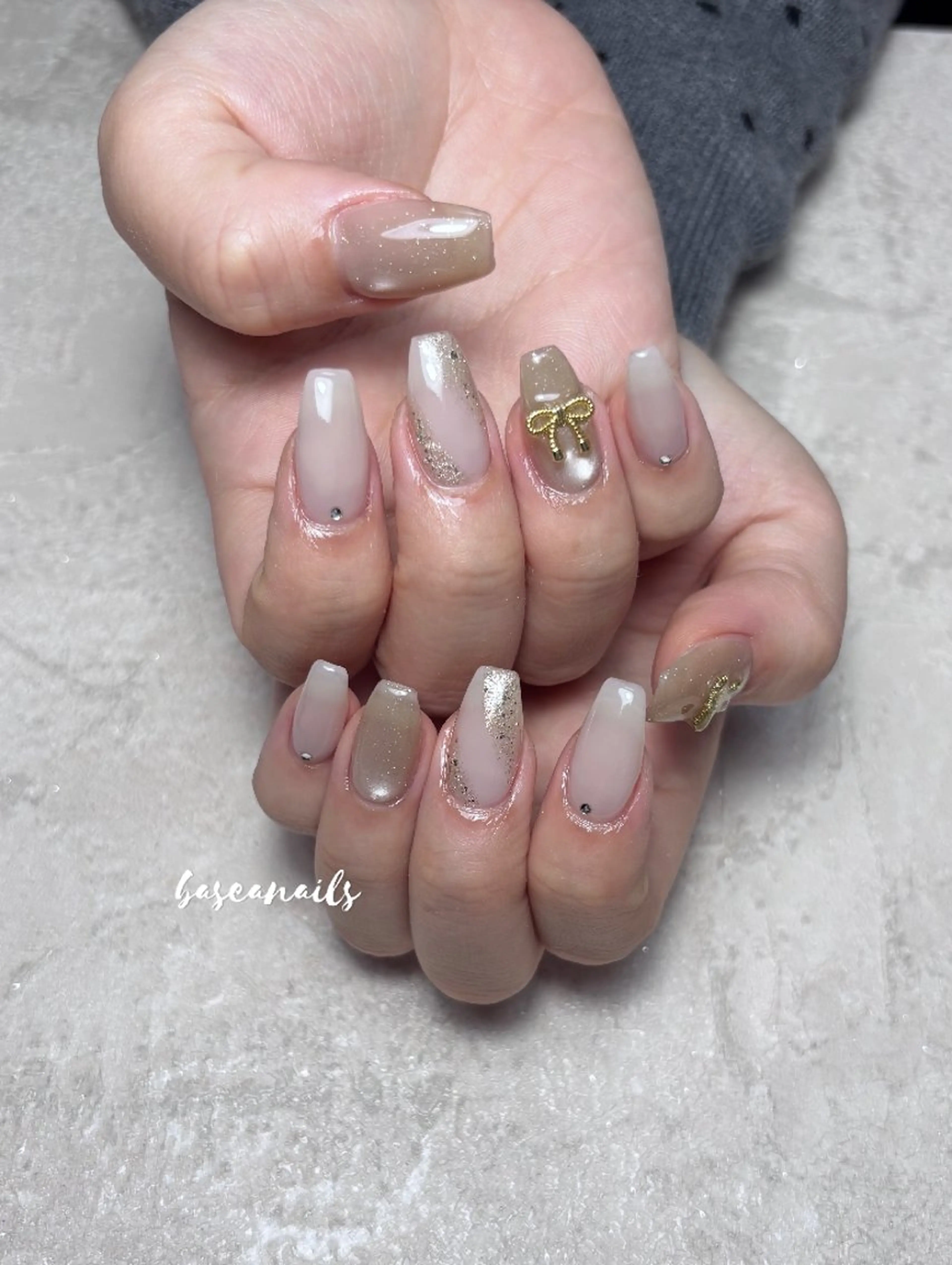 ネイル シンプルネイル ハンドネイル 枚方 Basea nails Minaのネイルデザイン