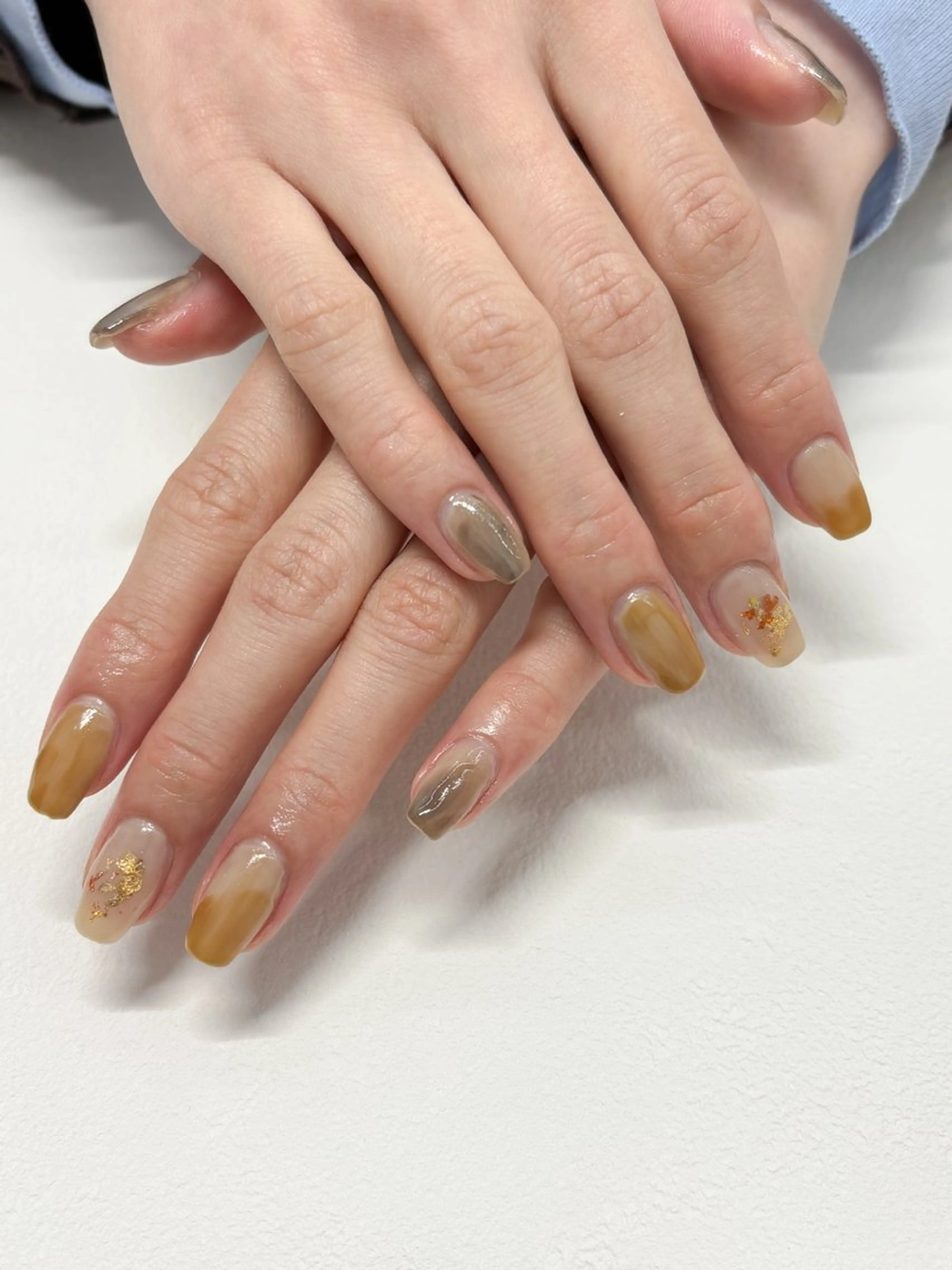 ネイル 大理石ネイル(マーブル) ニュアンスネイル スクエアネイル moeko nailのネイルデザイン