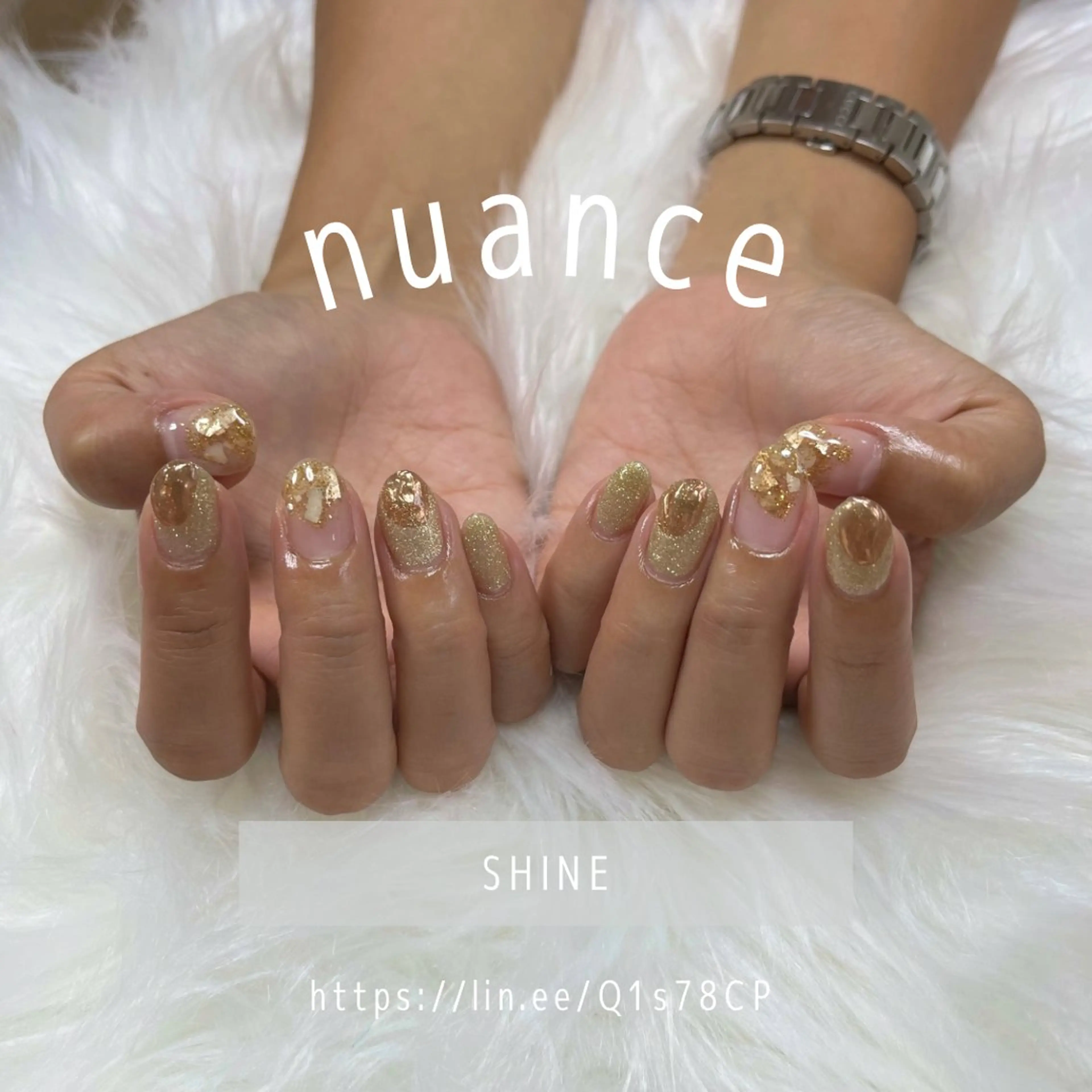 ネイル ミラーネイル ニュアンスネイル ぷっくりネイル SHINE nail salonのネイルデザイン
