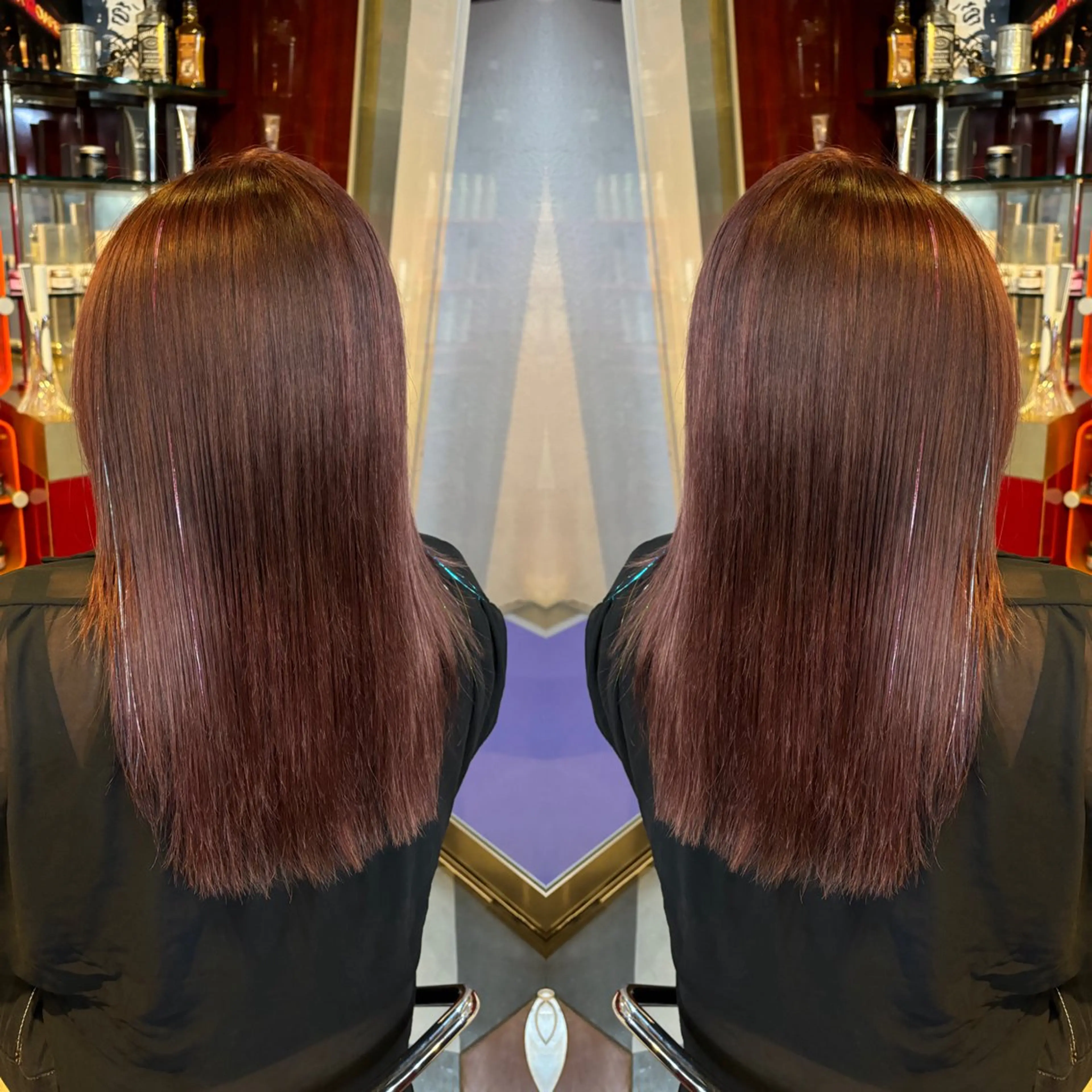 ミディアム カット ヘアカラー トリートメント 💎ハイトーン/艶 カラー モエカ💎のヘアスタイル