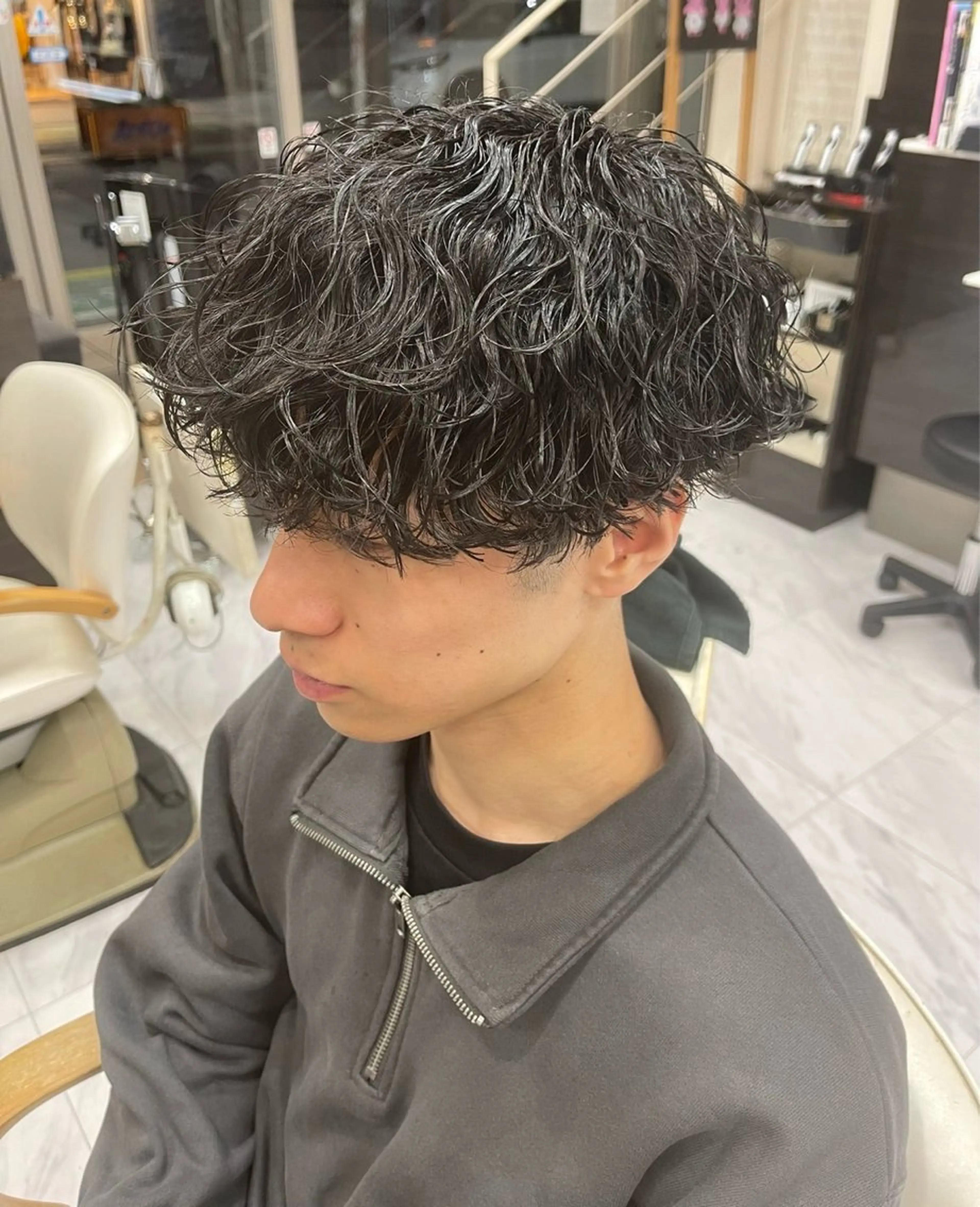 ショート パーマ メンズ マッシュ メンズパーマ デート スパイラルパーマ 🍒KUMAGAI 🍒のヘアスタイル