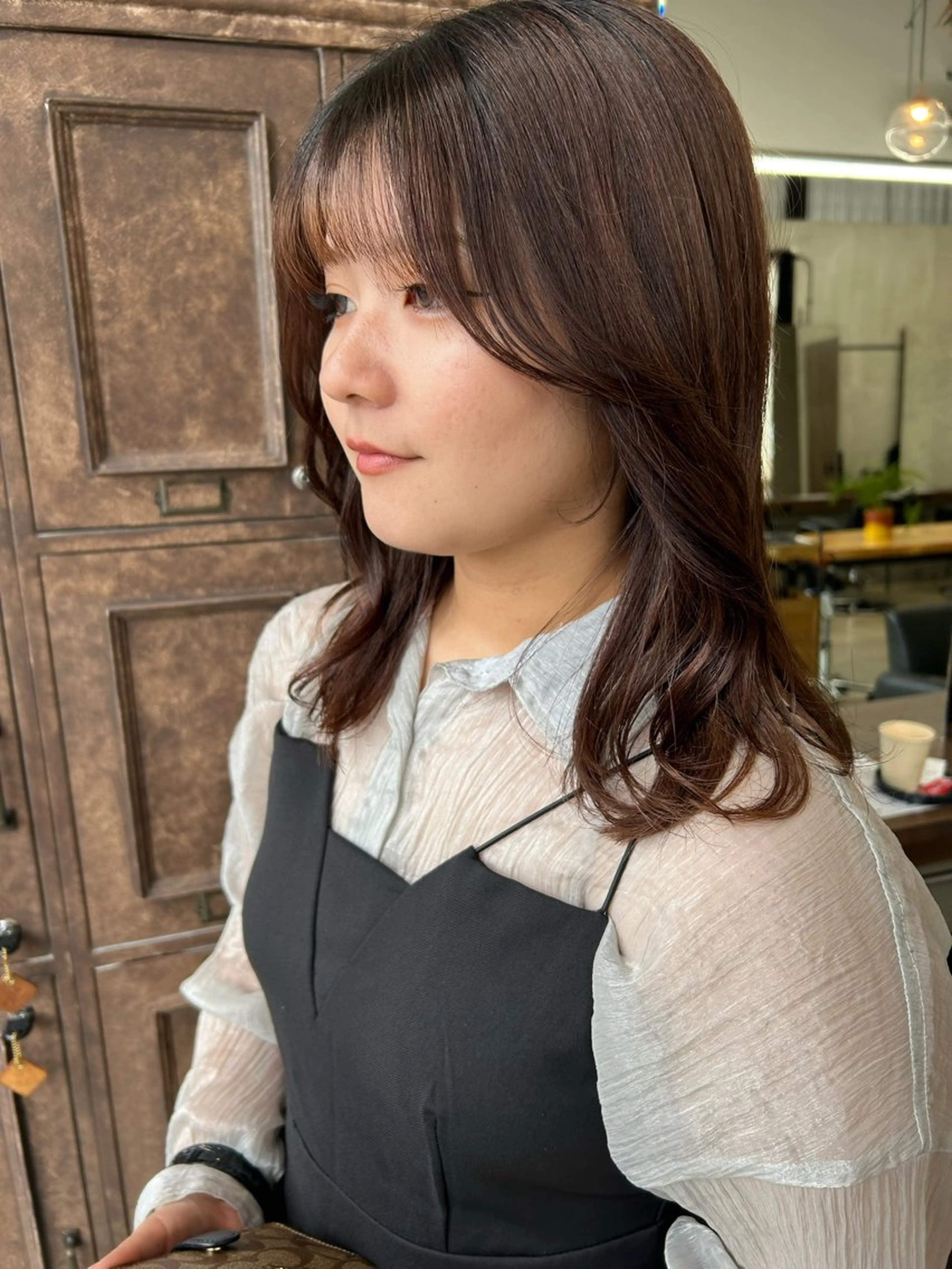 ミディアム カラー カット ヘアカラー 柔らかいヘア/ 東徳嶺 みくのヘアスタイル
