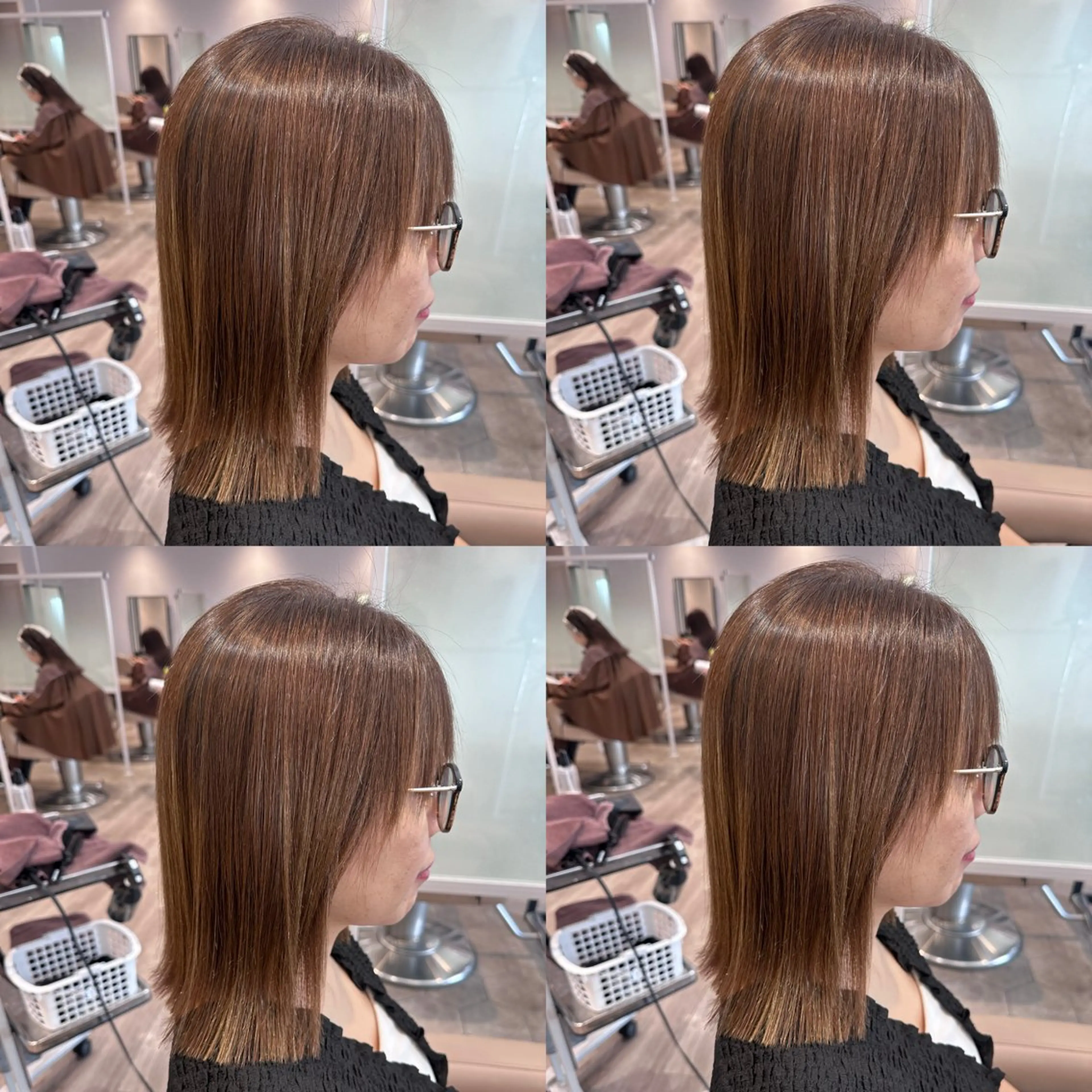 セミロング 縮毛矯正 酸性ストレート センター南　髪質改善 大引　優のヘアスタイル