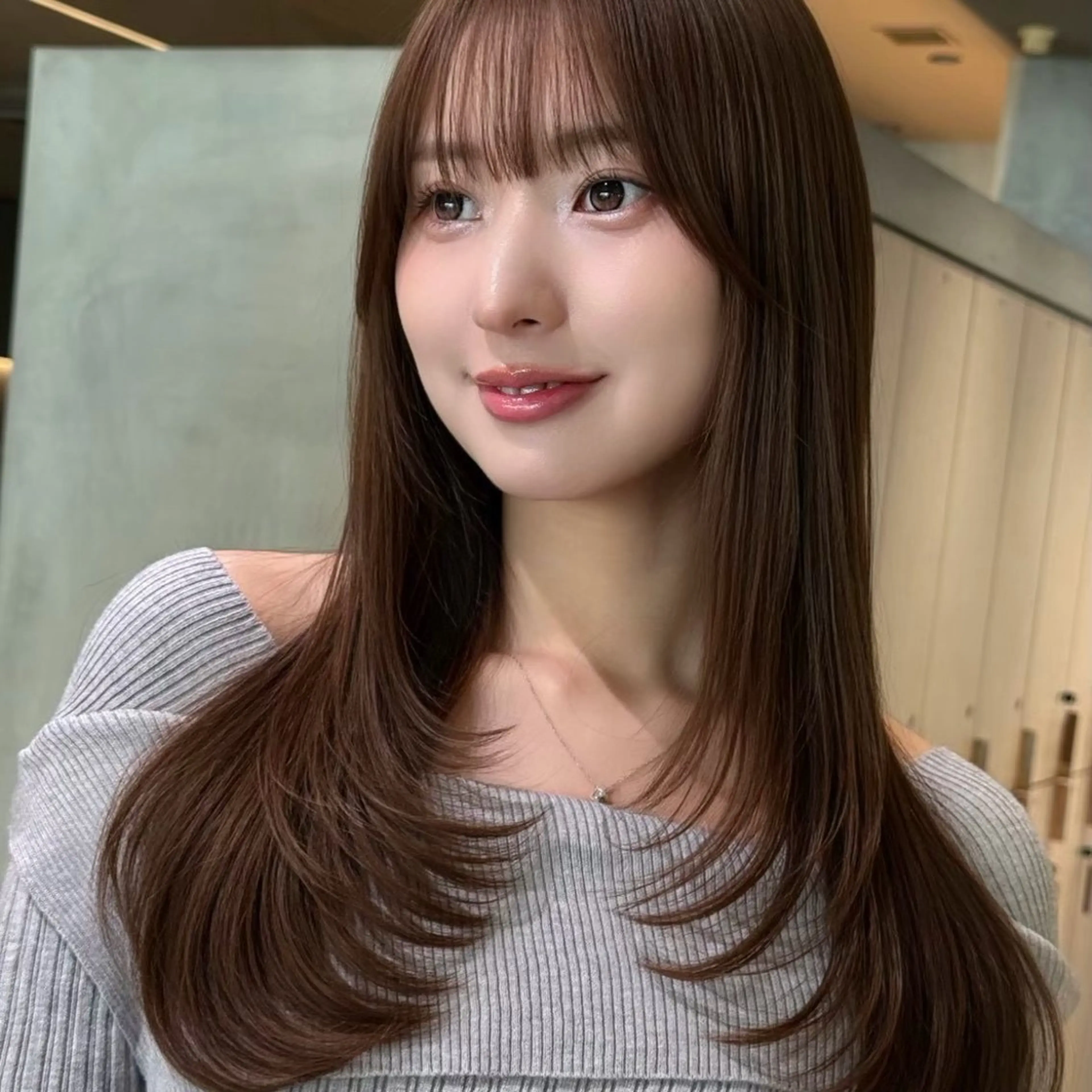 ロング ボブ/レイヤー/ 縮毛矯正/ 渡邊莉玖のヘアスタイル