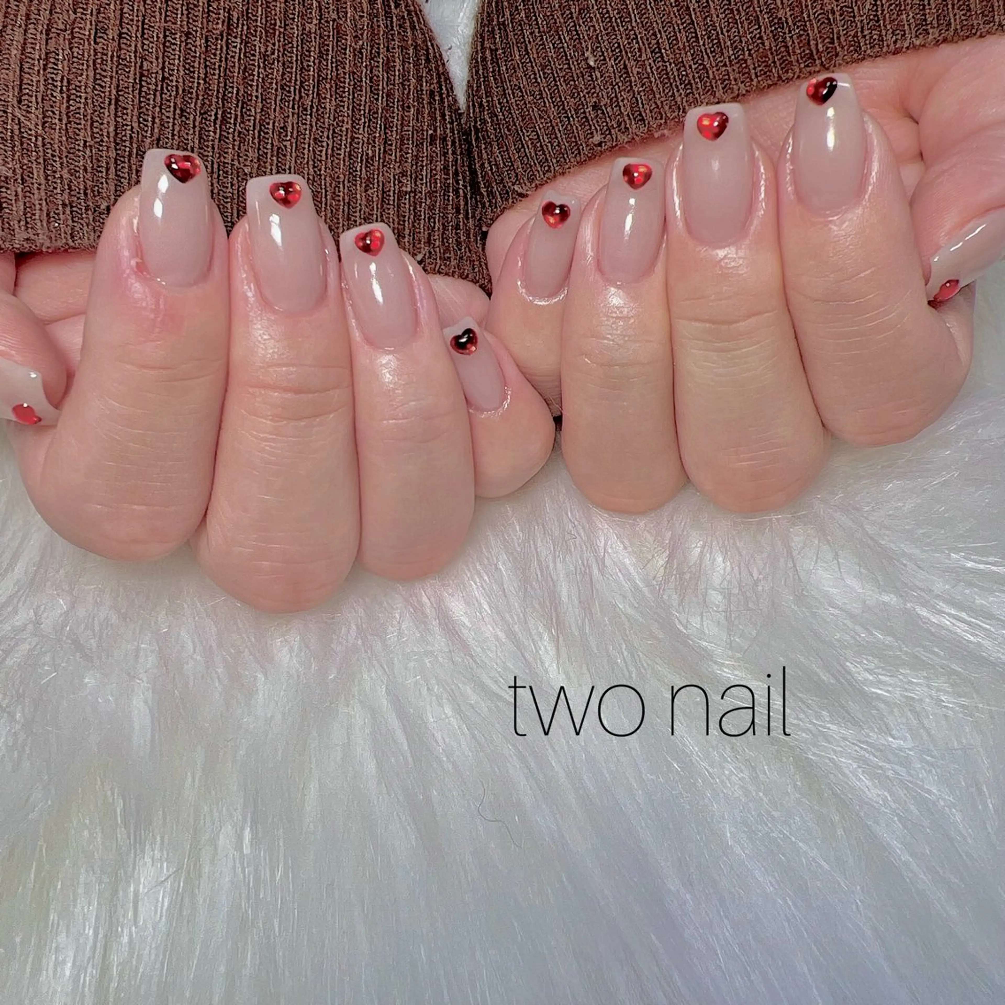 ネイル アートネイル ネイルチップ ホワイト ハンドネイル two nailのネイルデザイン