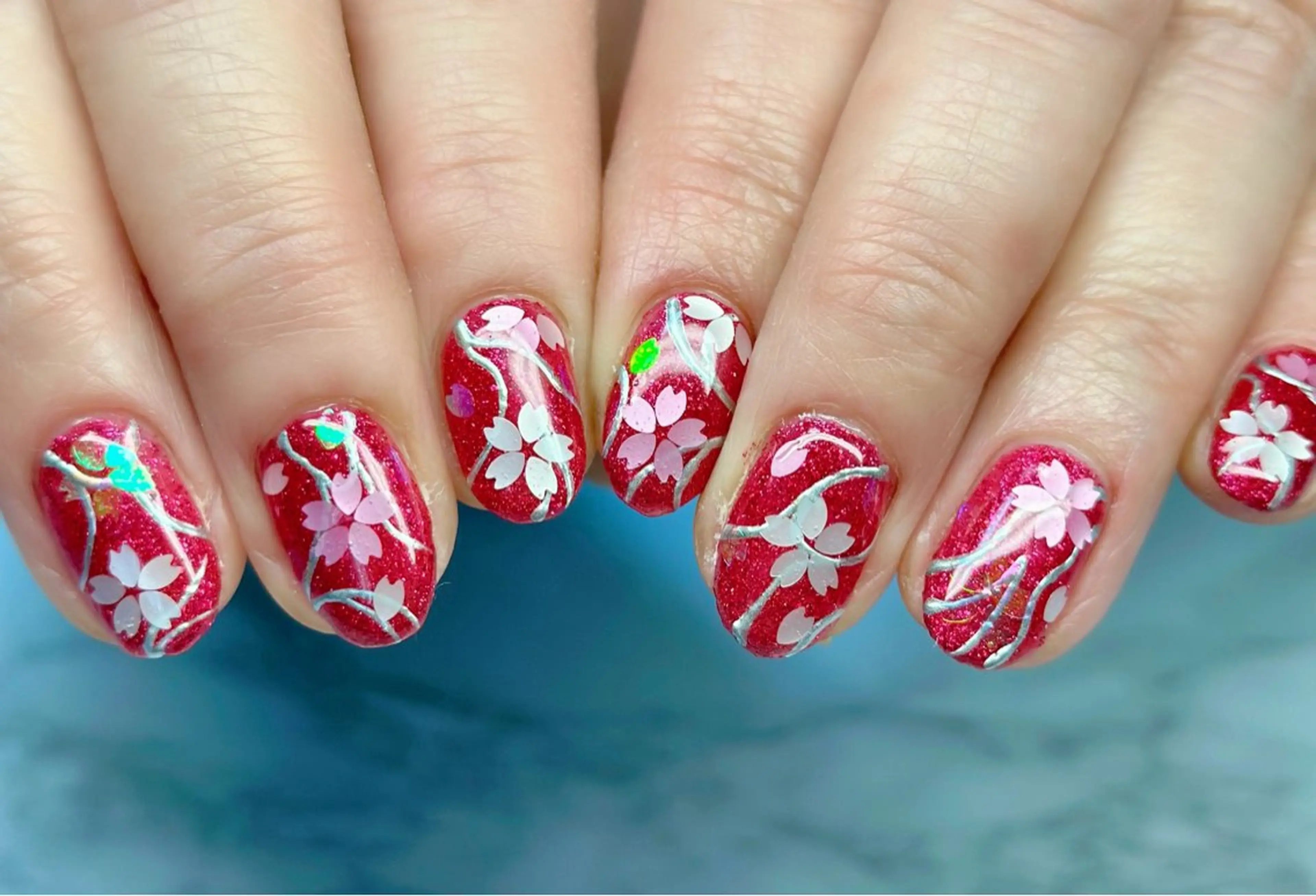 ネイル ニュアンスネイル リボン 春ネイル M.N_ nailのネイルデザイン