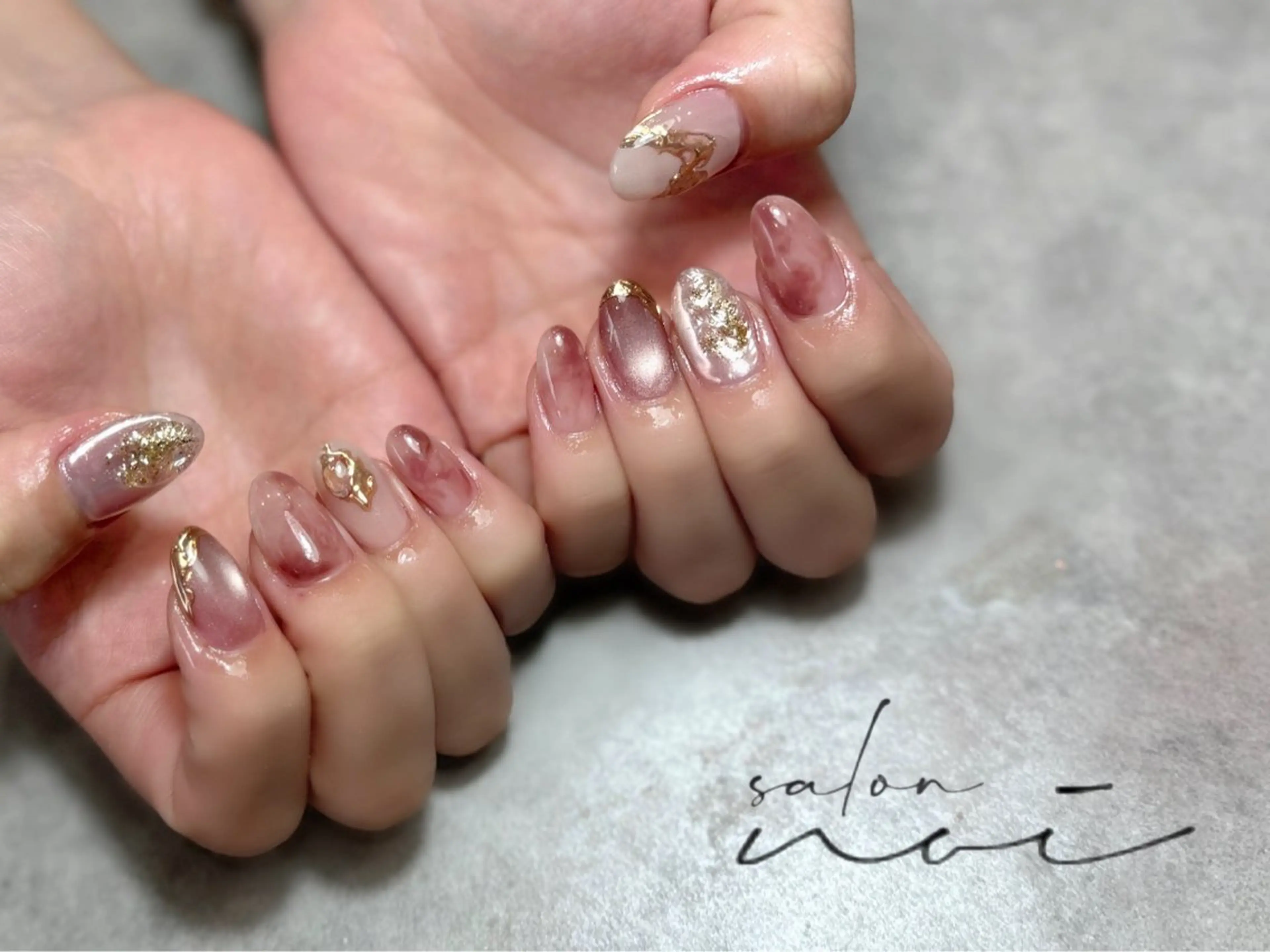 ネイル アートネイル ニュアンスネイル ハンドネイル salon noiのネイルデザイン