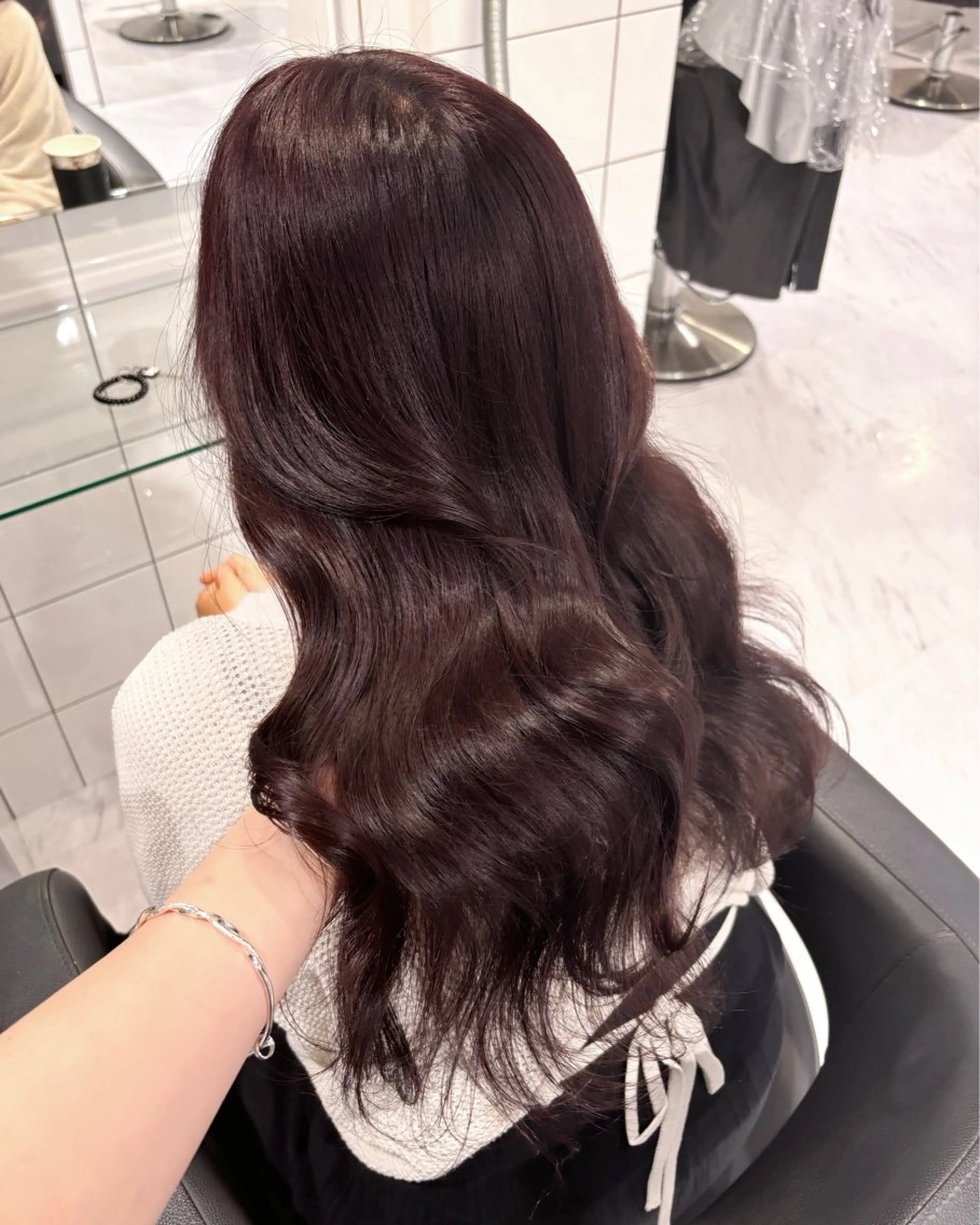 セミロング カラー ヘアカラー トリートメント ヘッドスパ ヘアセット 表参道♡暗髪♡ 艶カラー♡アユミのヘアスタイル