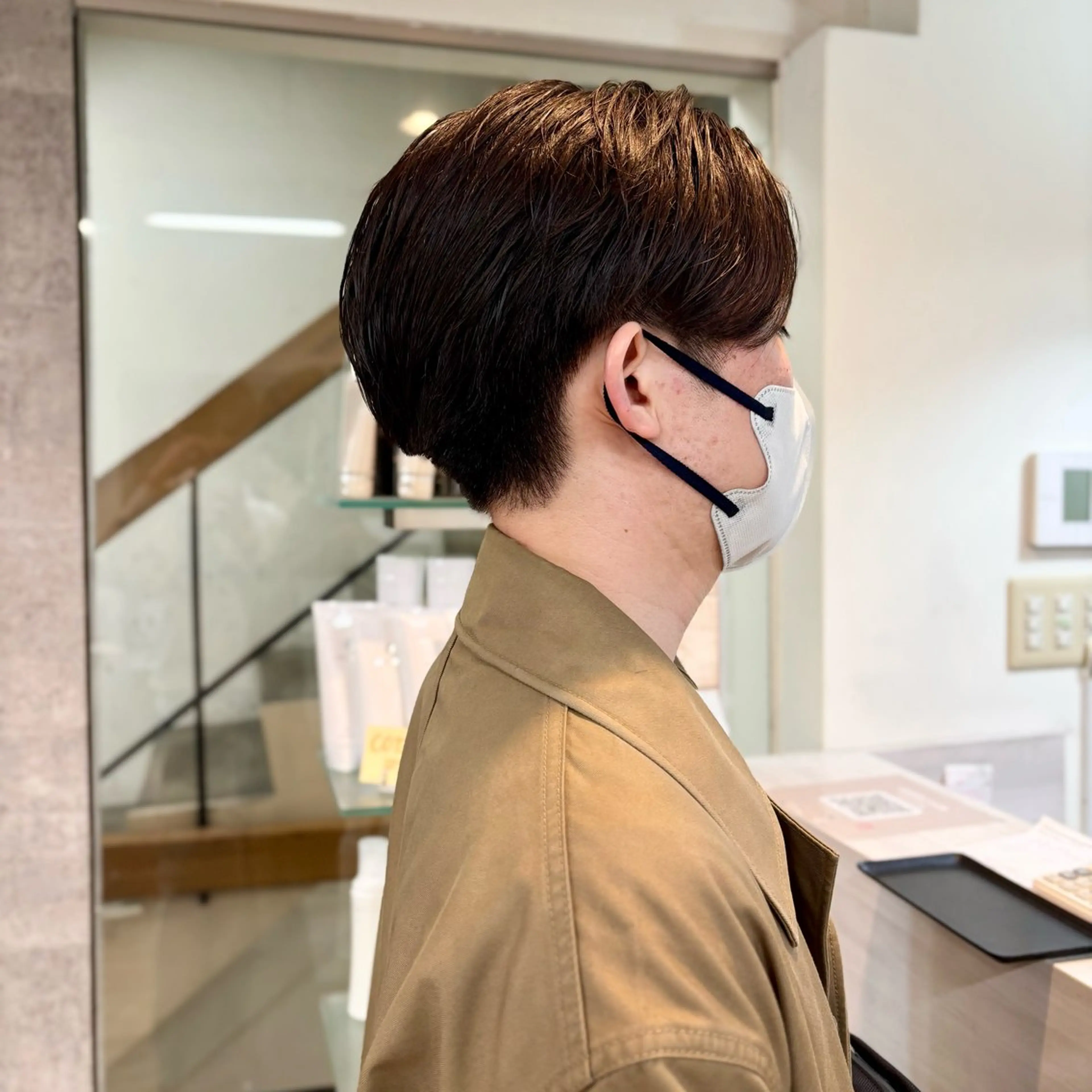 メンズ センターパート メンズショート カット 谷昂将　メンズ梅田 /パーマ/毛流れのヘアスタイル