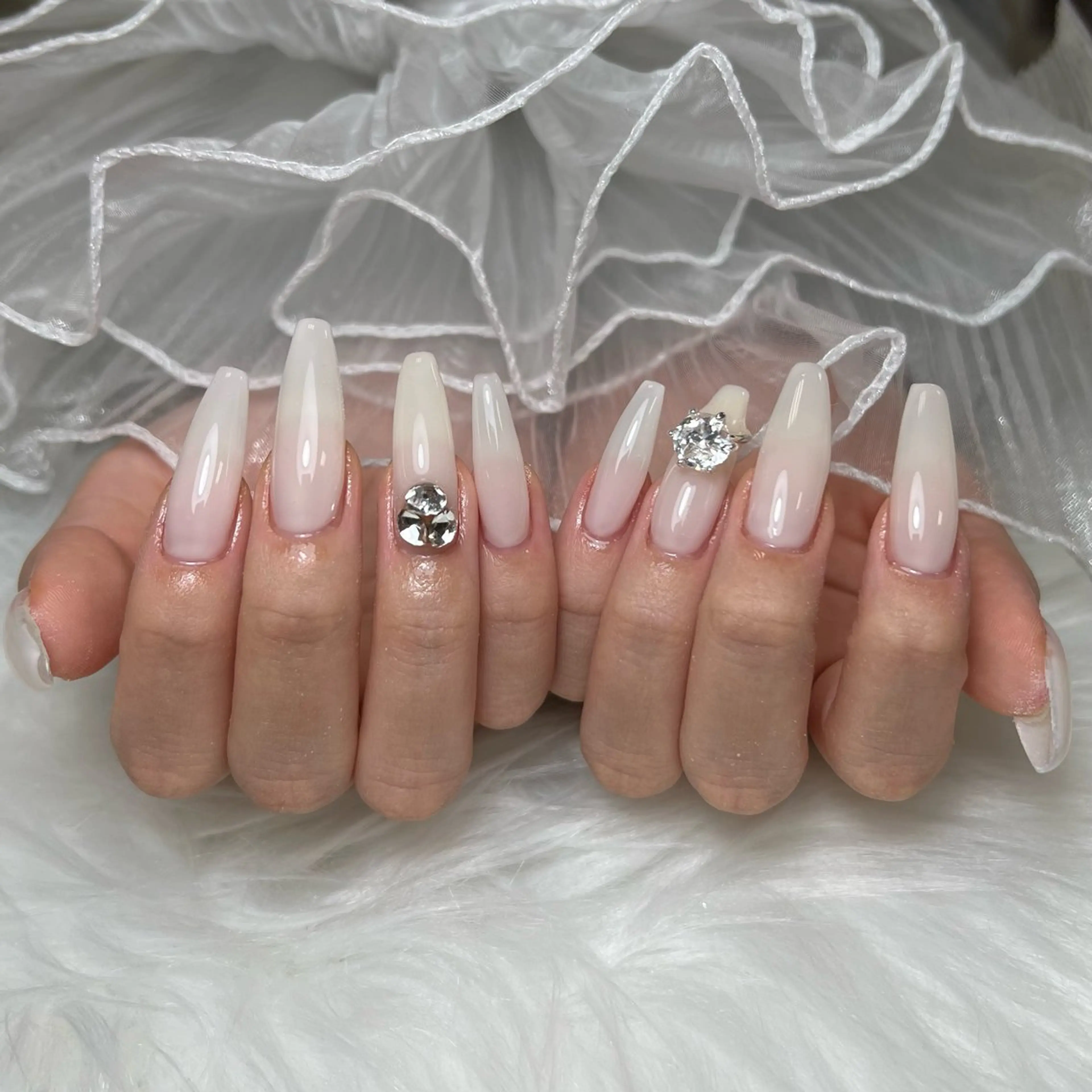 🫧チップ長さだし10本ワンカラー/ラメグラ🫧【オフ込】の写真